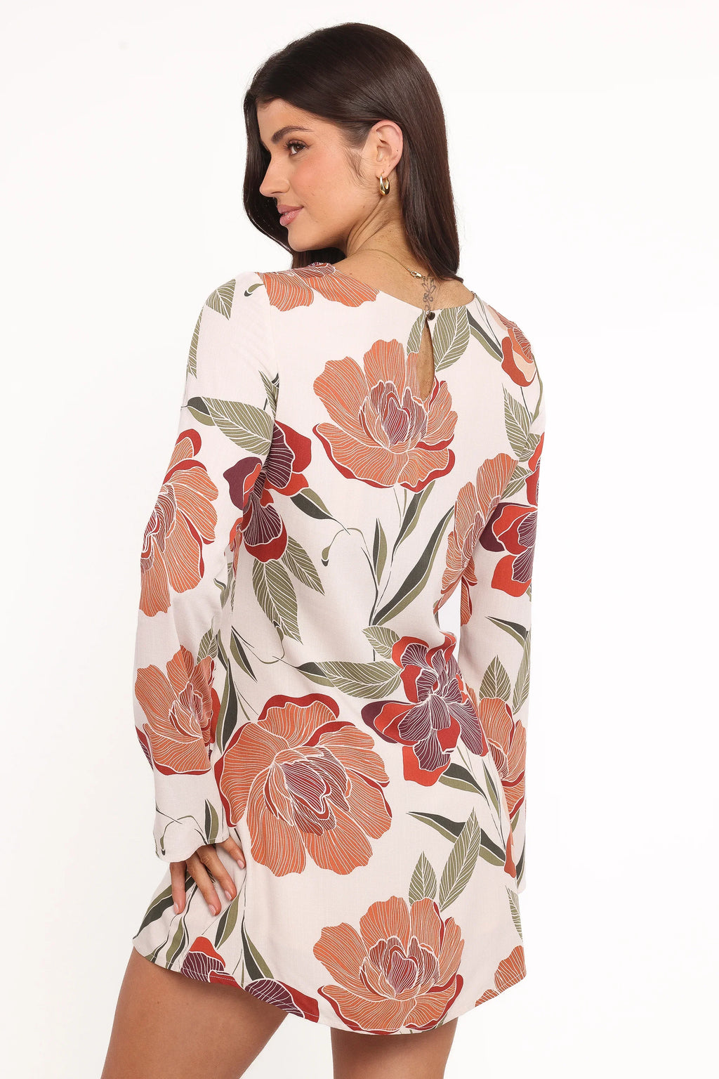 Mini-robe Elanira - Motif floral d'automne