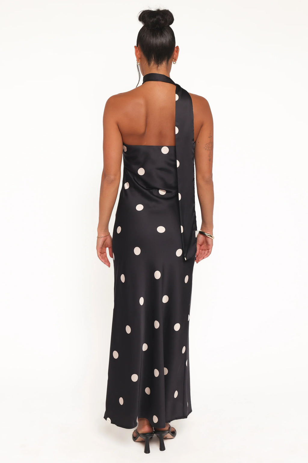 Jutta Strapless Maxi Dress - Black Polka Dot