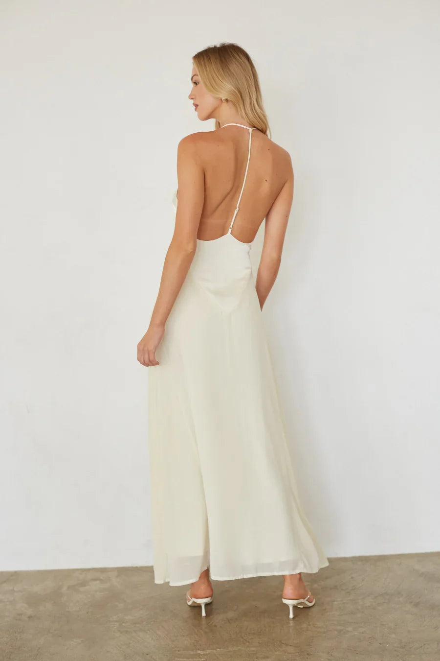 Robe longue Renata contrastée
