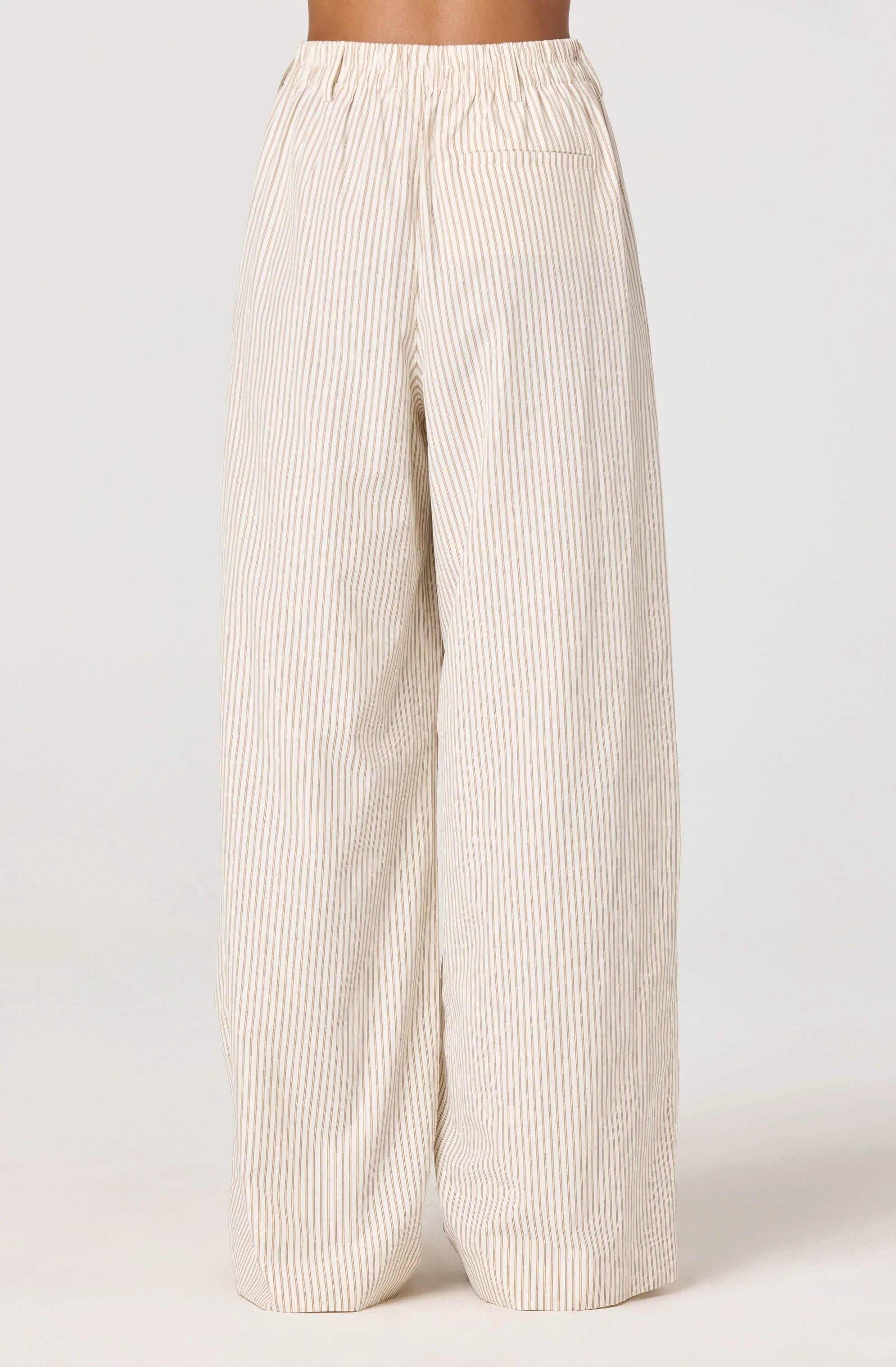 Neha Striped Linen High-Rise Wide Leg Pants