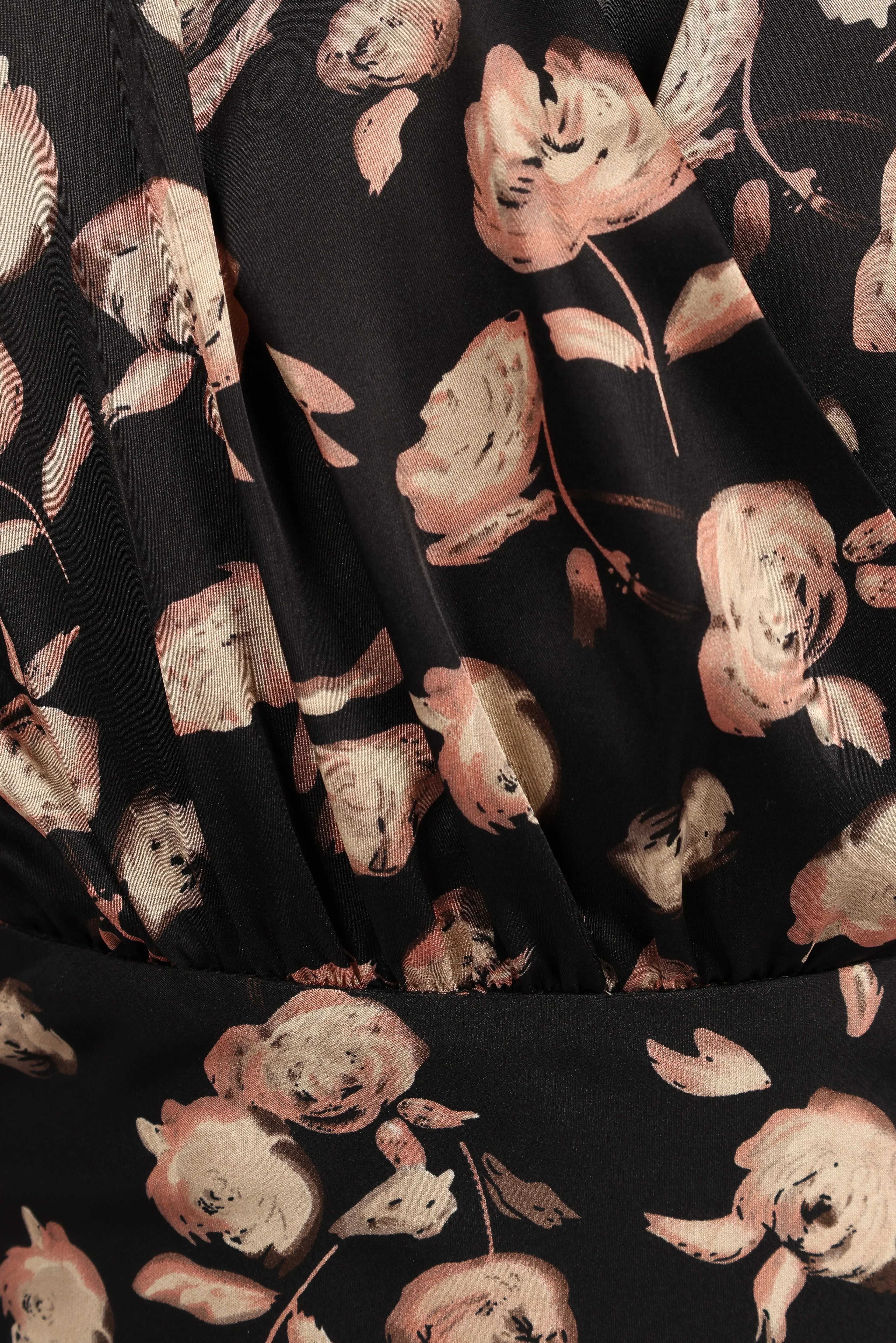Robe longue Amarlee - Imprimé floral noir