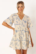 Robe courte Elias - Beige bleu