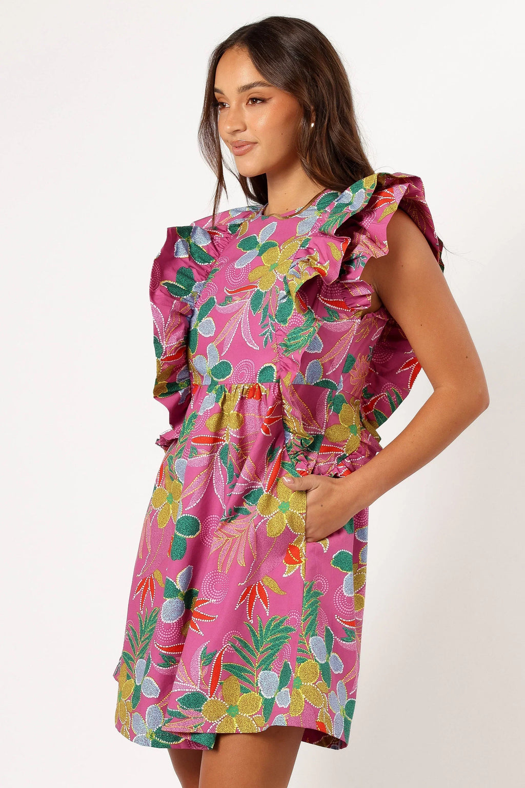 Mini-robe Odin à volants - Violet nacré