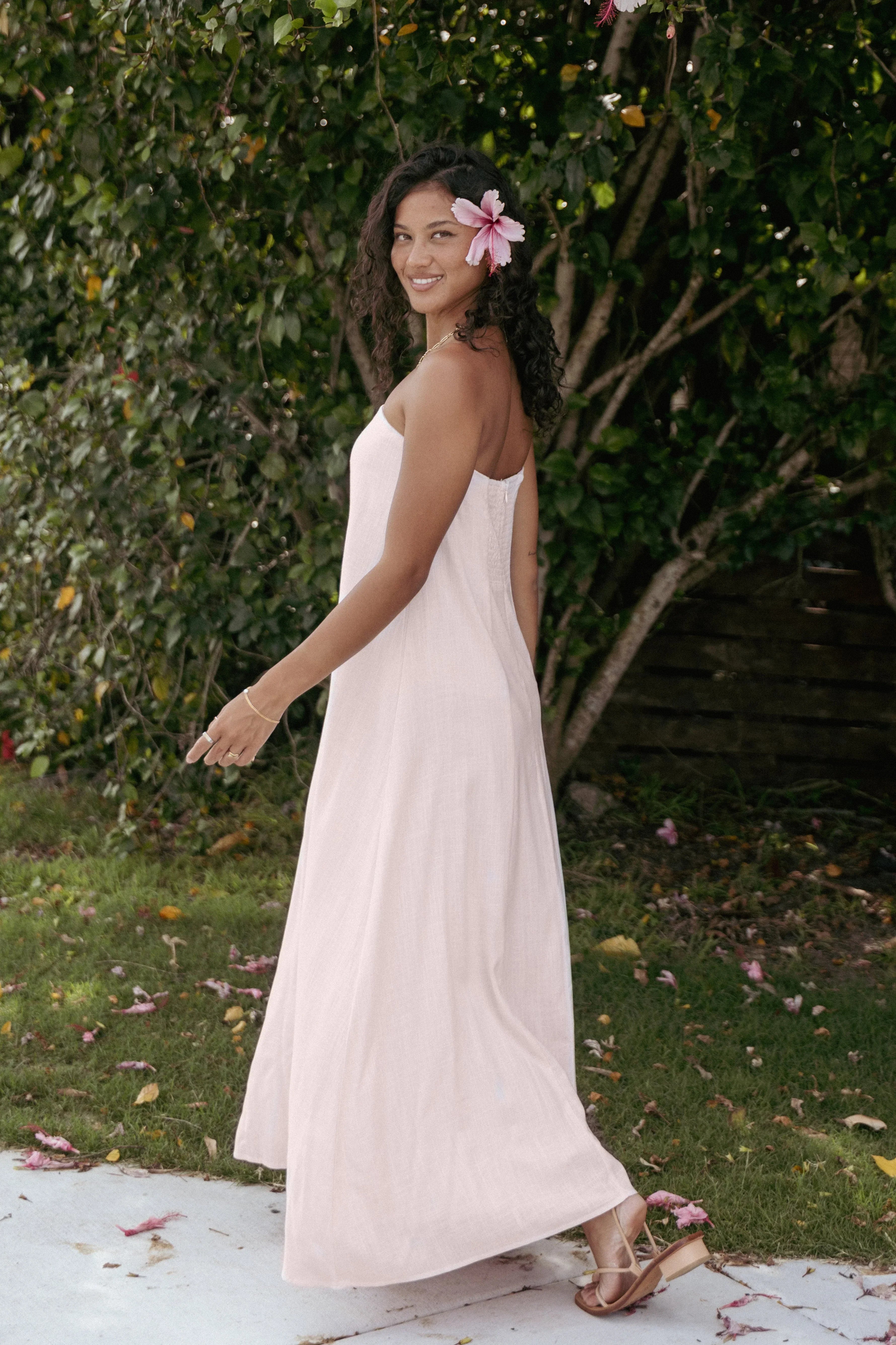 Robe midi sans bretelles Bethany - Rosewater