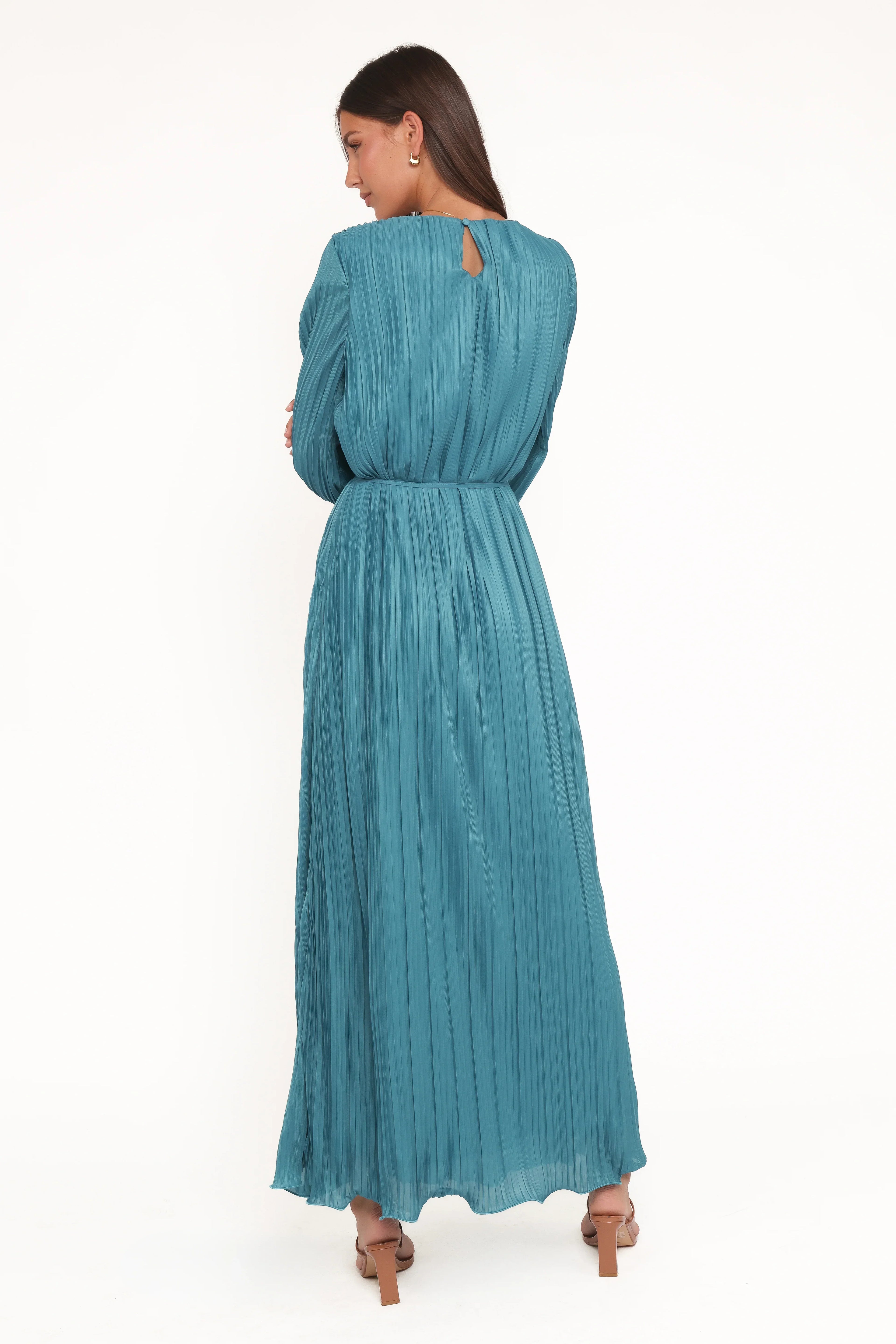 Robe longue Armena à manches longues – sarcelle