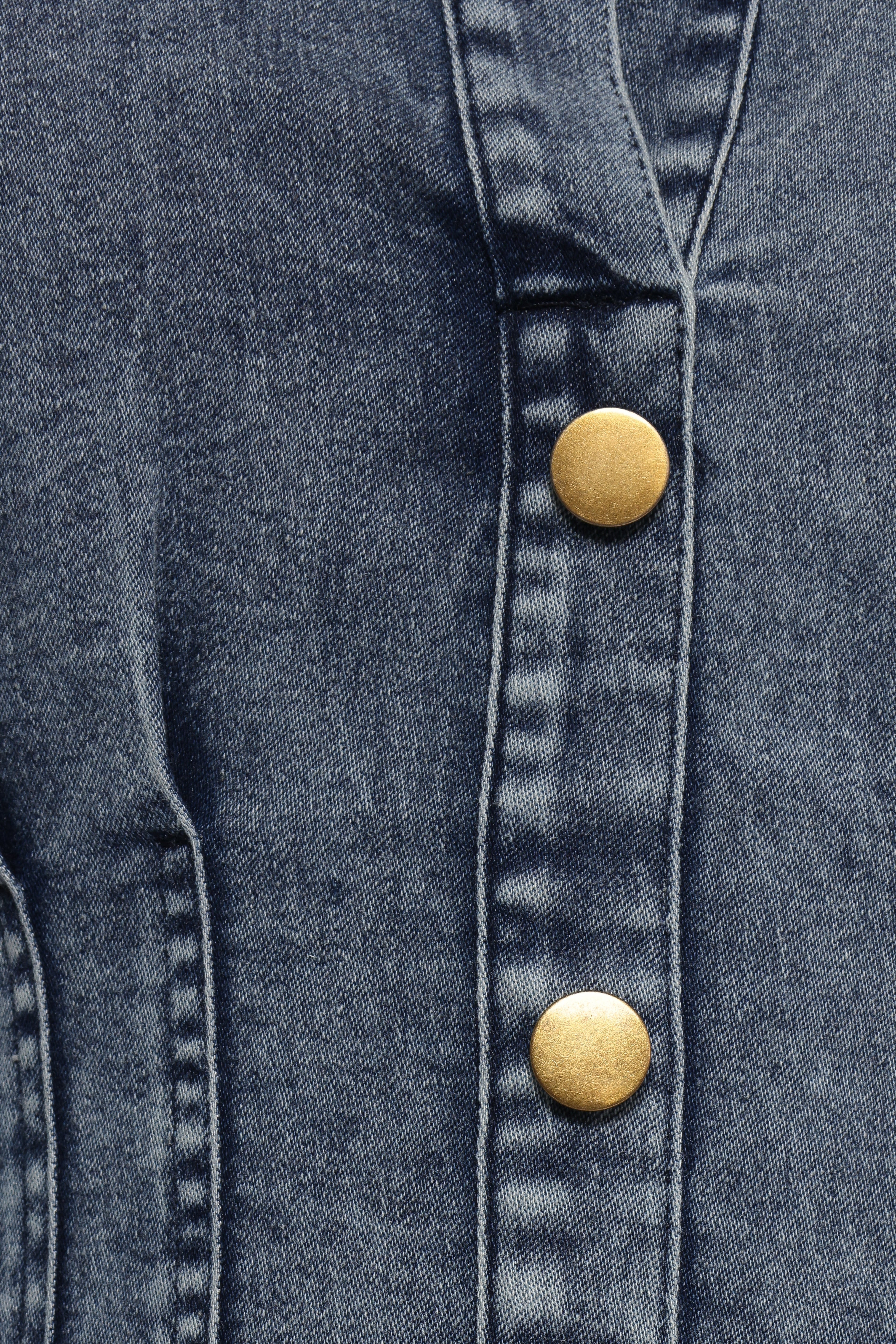 Robe courte Phoenix à manches longues – Denim