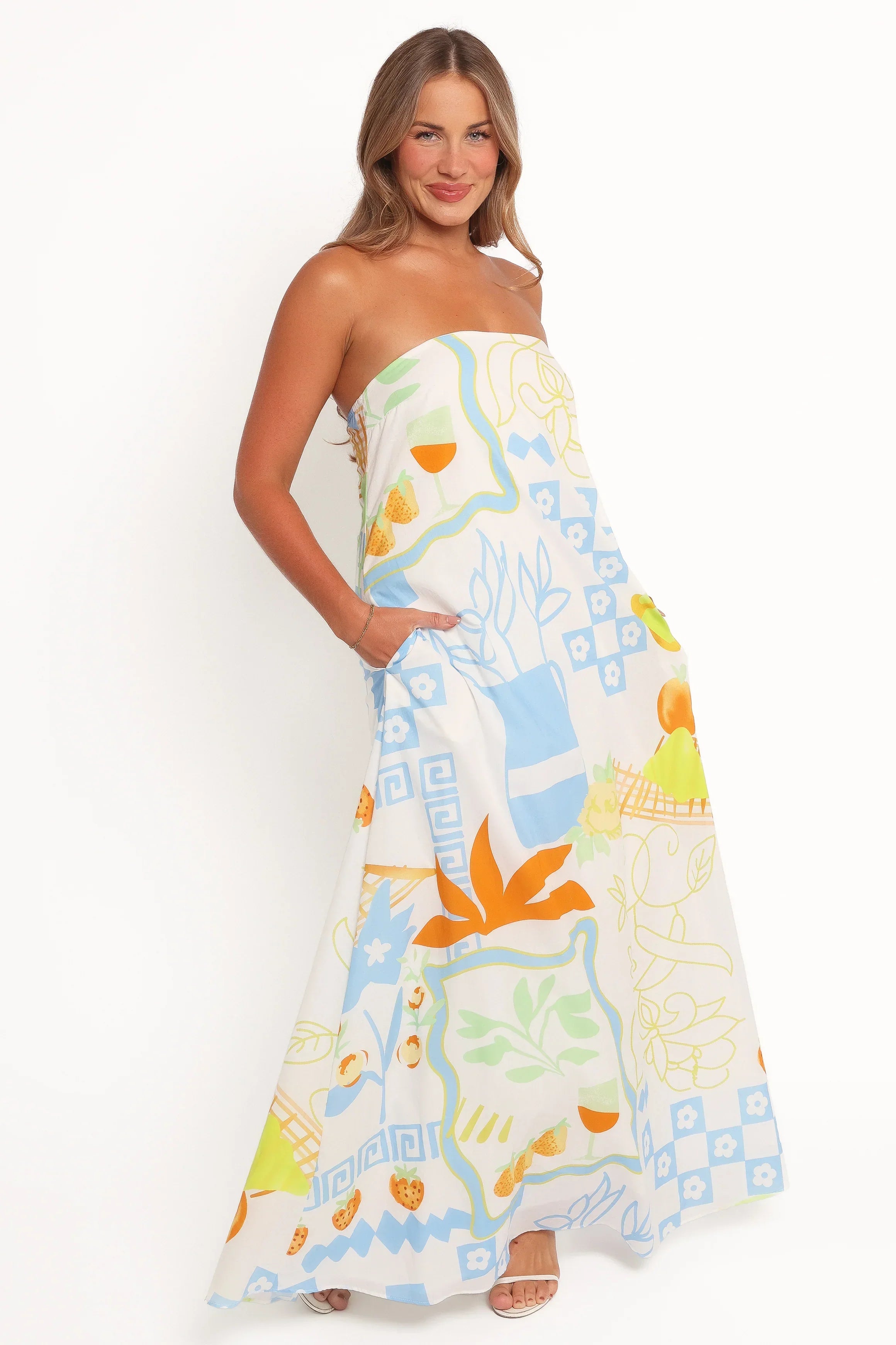 Robe longue bustier Kaelani - Imprimé multicolore