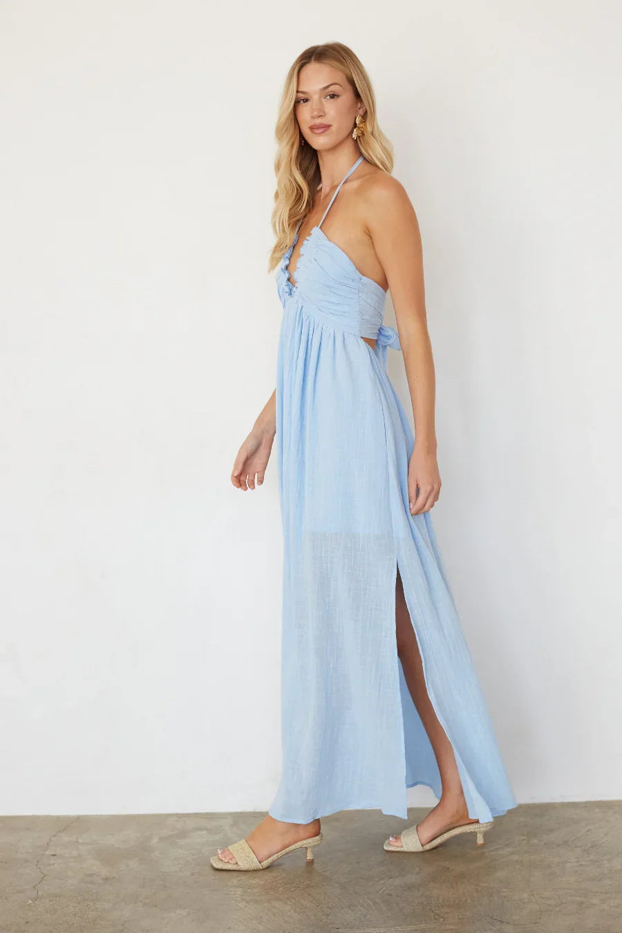 Robe longue en lin Naia Halter