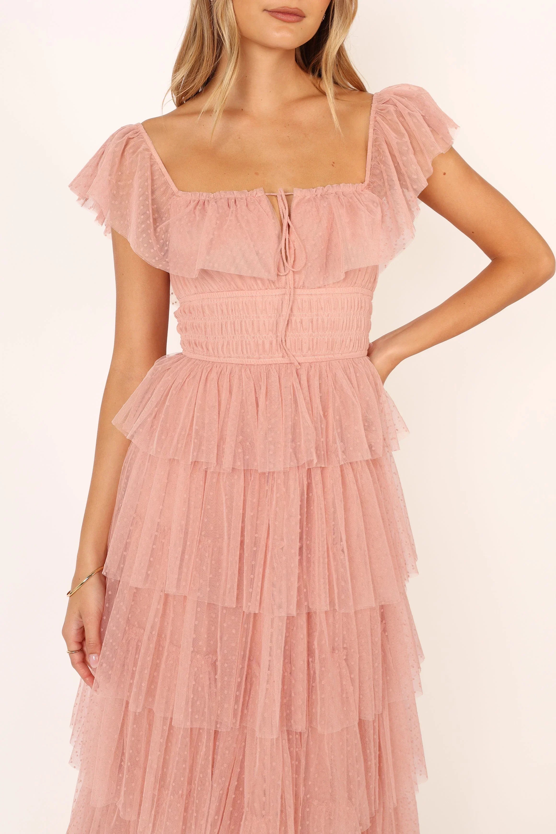 Robe longue Belle - Vieux rose