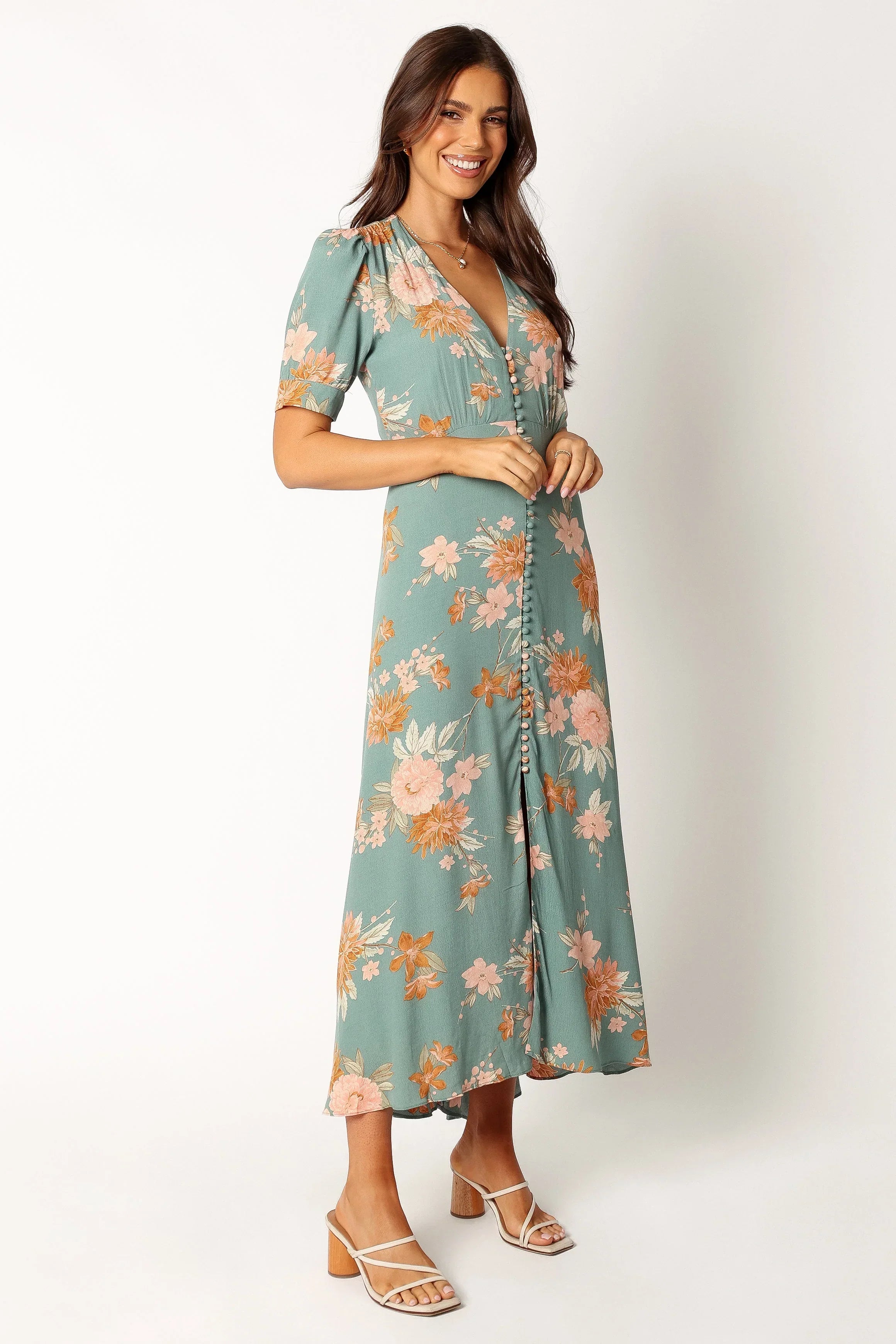 Robe midi Frampton - Bleu floral