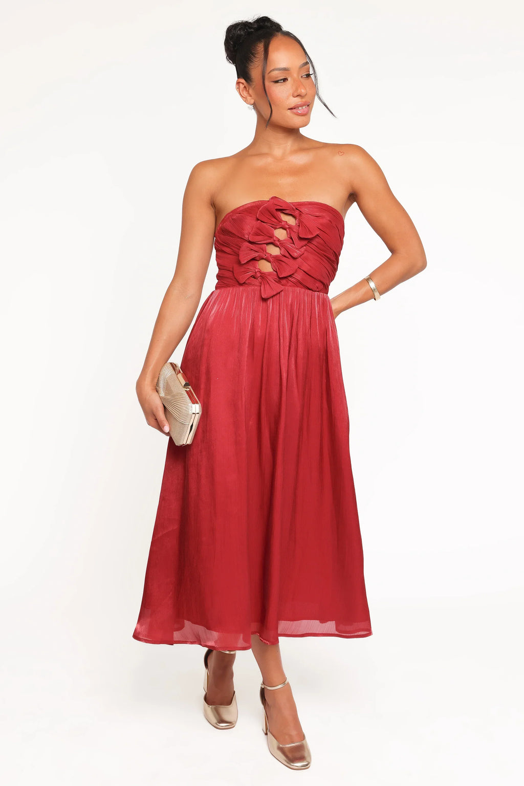 Robe Midi Bustier Mila - Rouge
