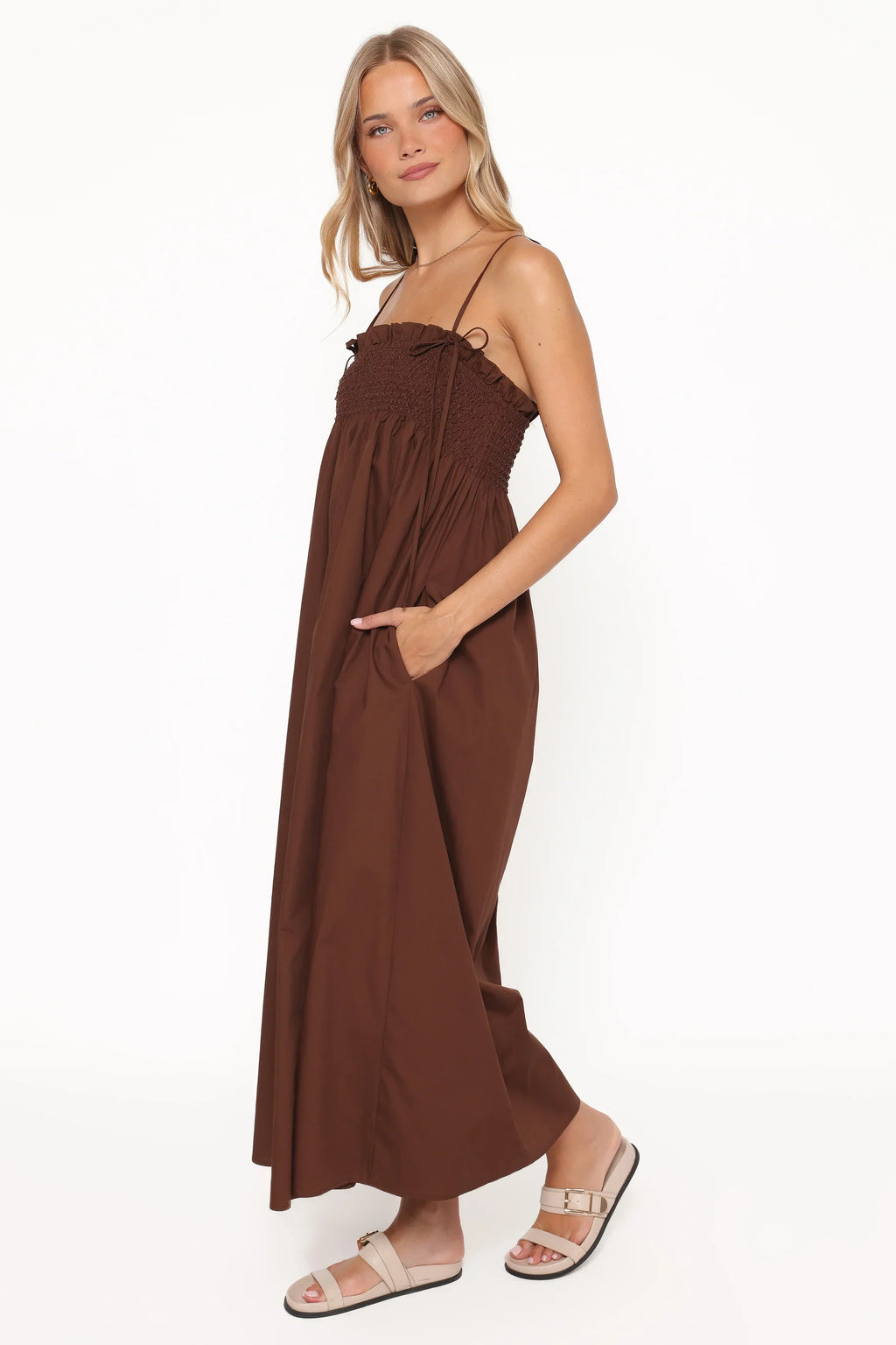 Robe longue Josie - Marron