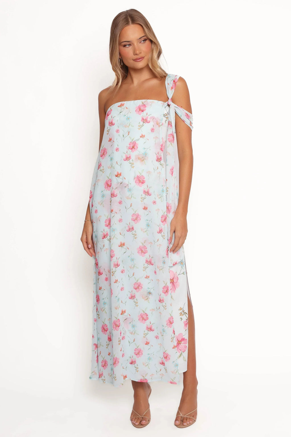 Robe longue Eloisa – Imprimé floral bleu