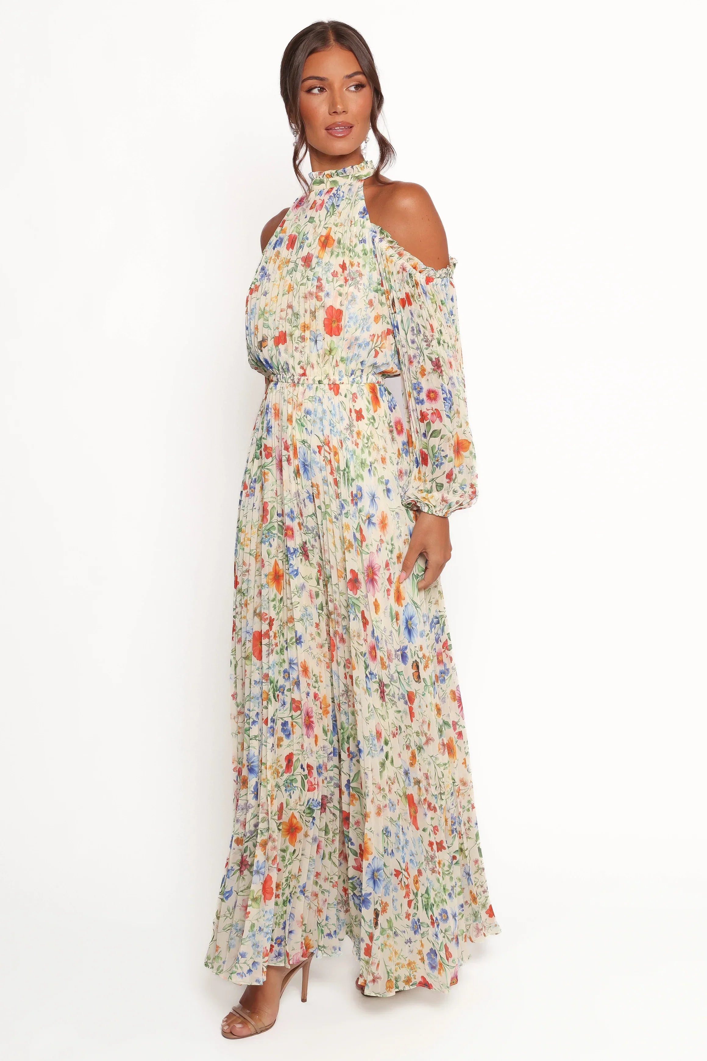 Robe longue plissée Hilary – Imprimé floral « Garden »