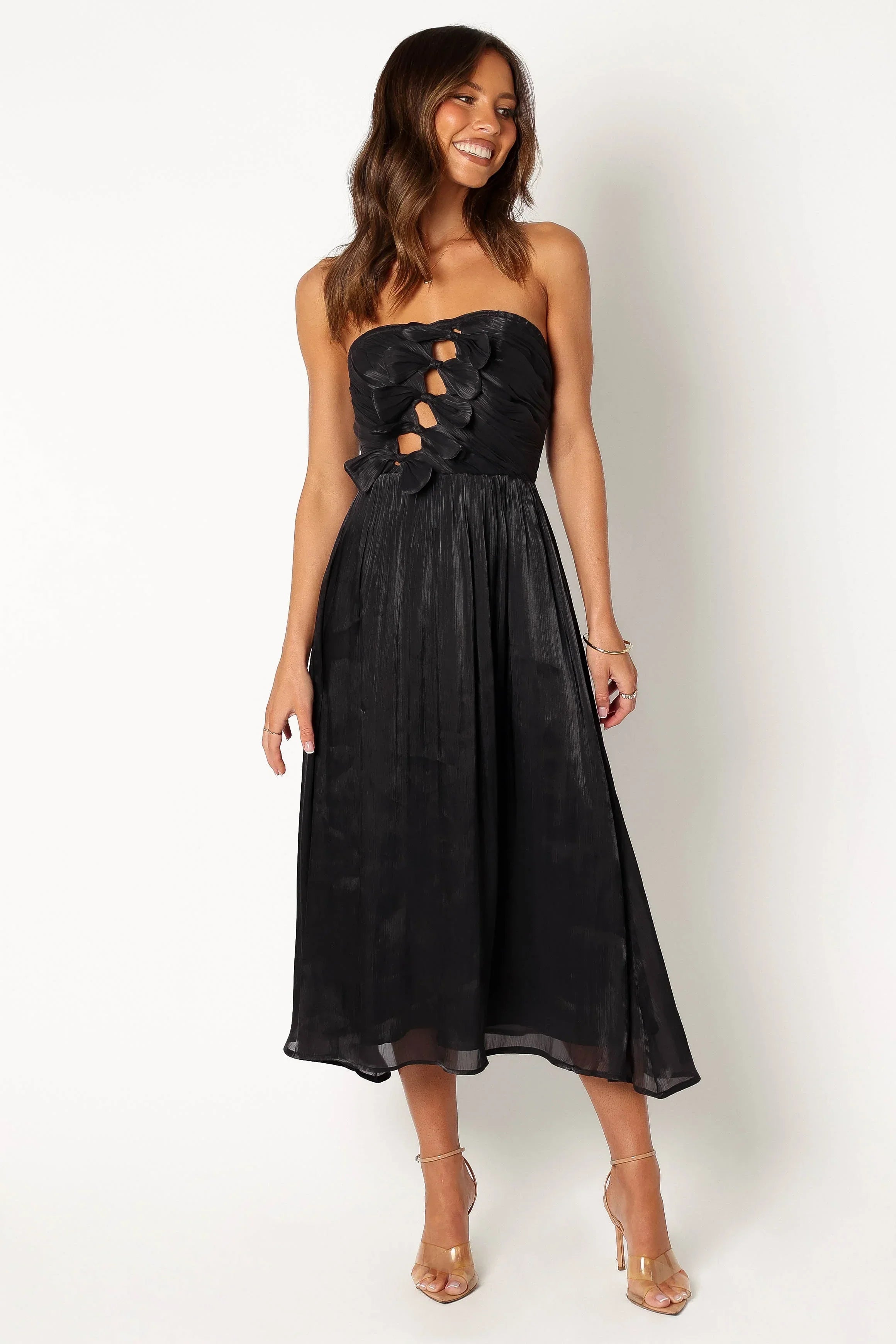 Robe midi sans bretelles Mila - Noir