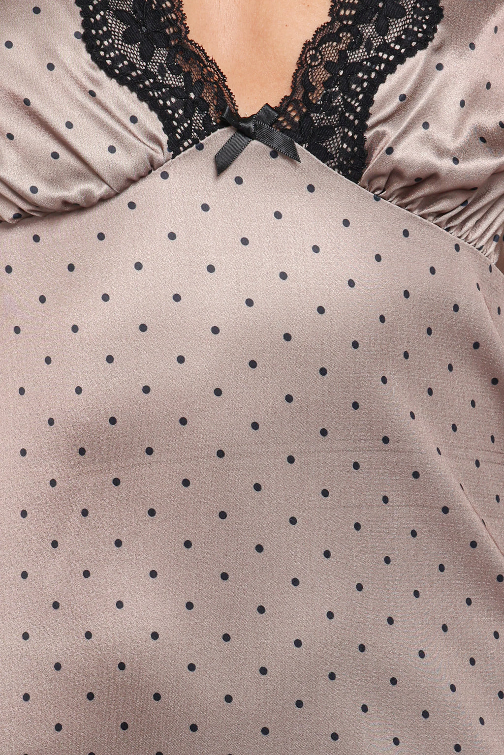 Robe longue Joselyn en dentelle - à pois