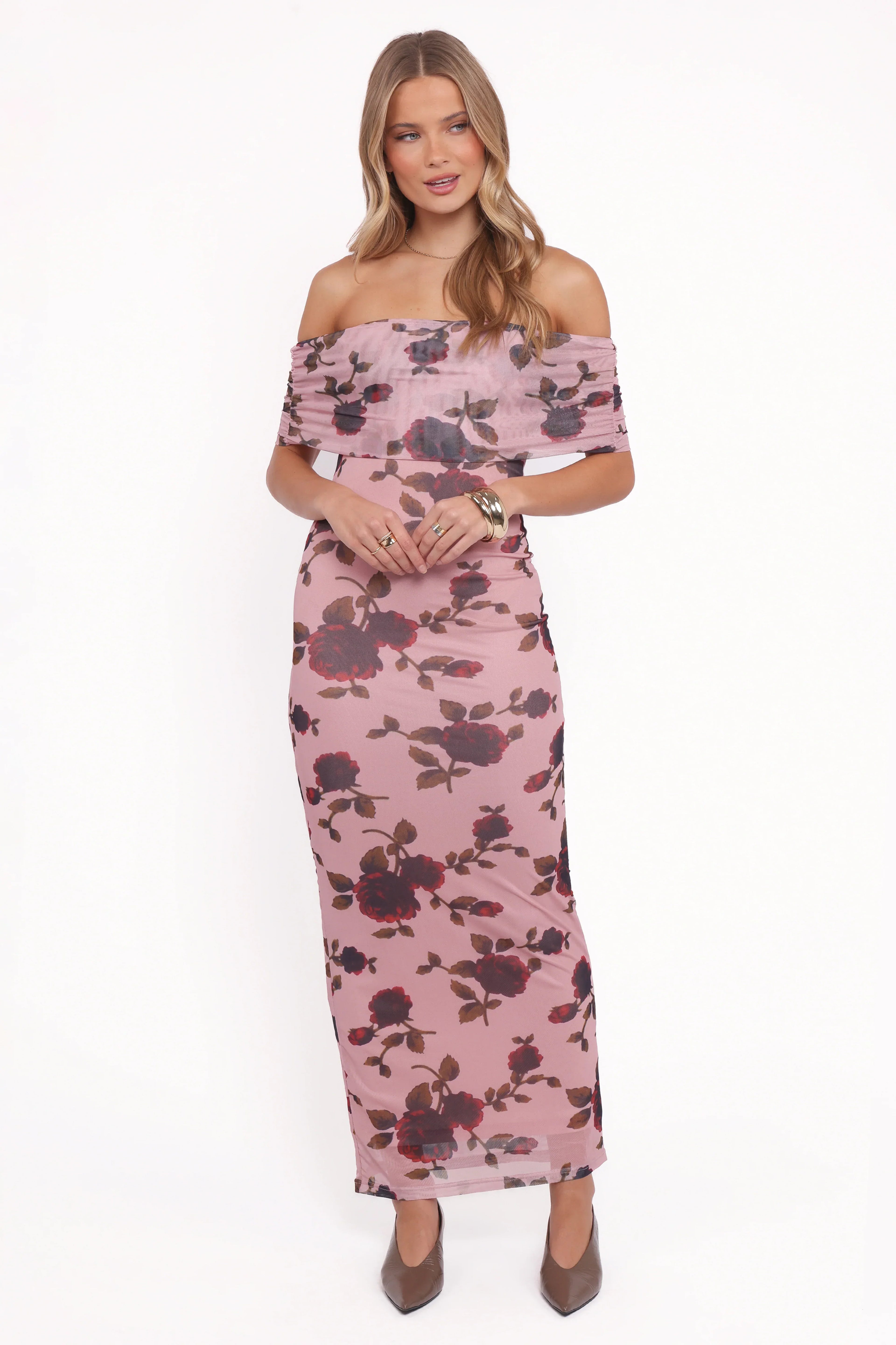 Robe longue Indya - Rose fleuri