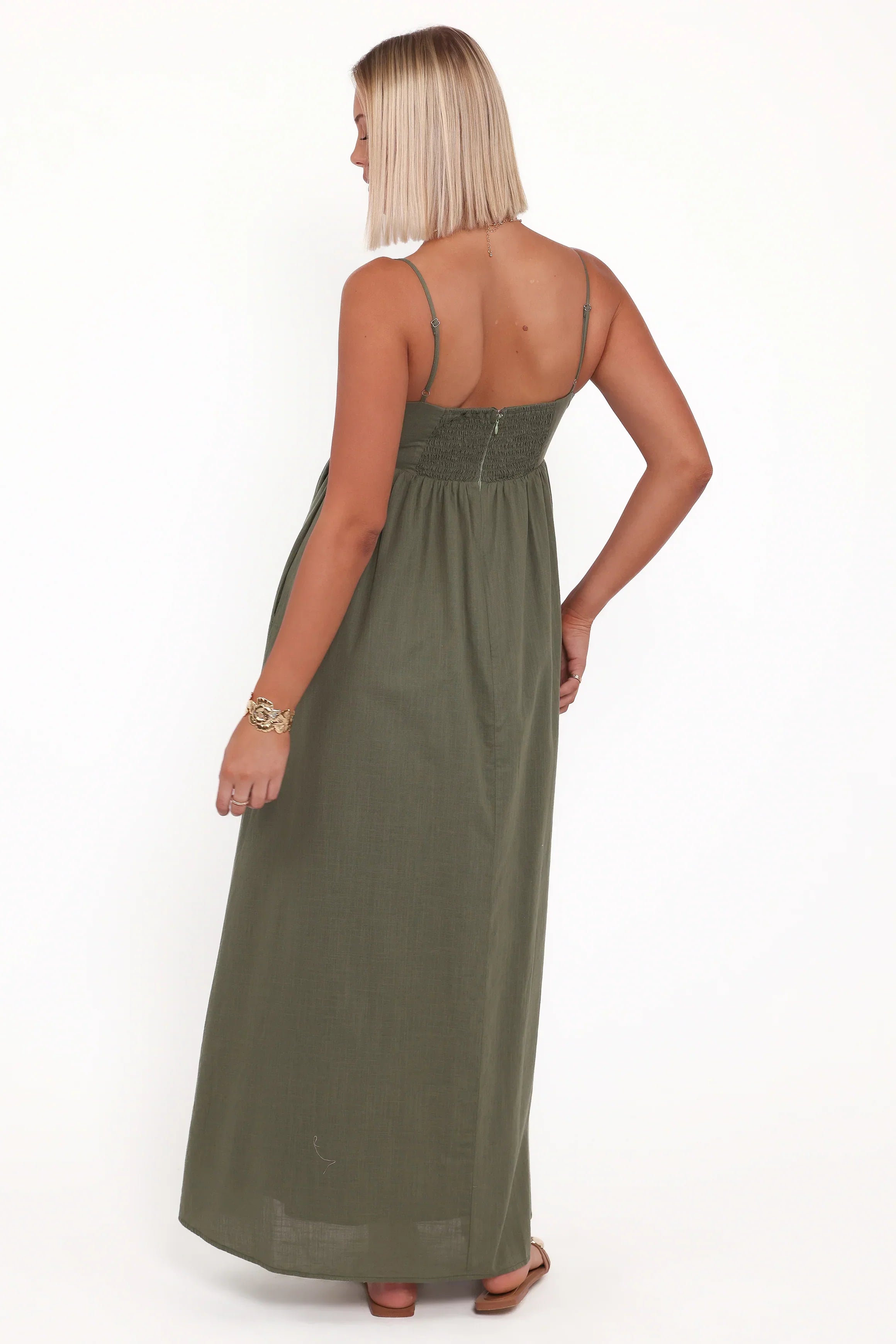 Robe longue Odessa - Vert palmier
