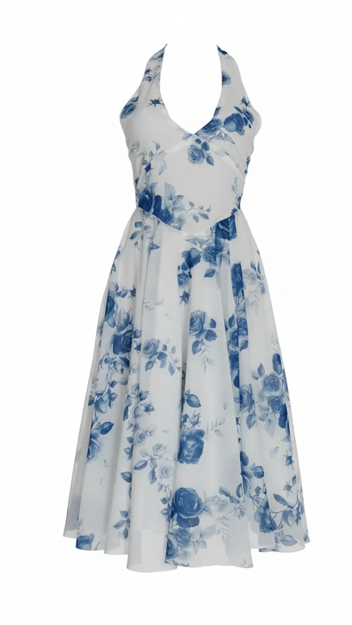 Robe midi fleurie dos nu Maribel