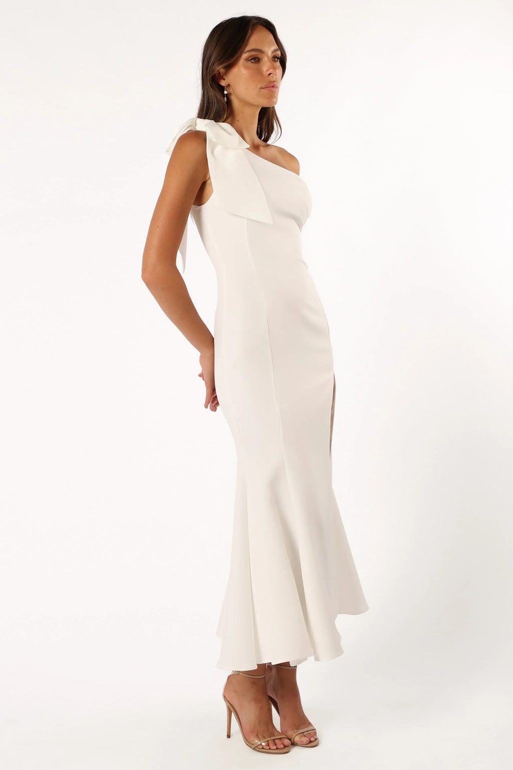 Robe midi asymétrique Charmed - Blanc cassé