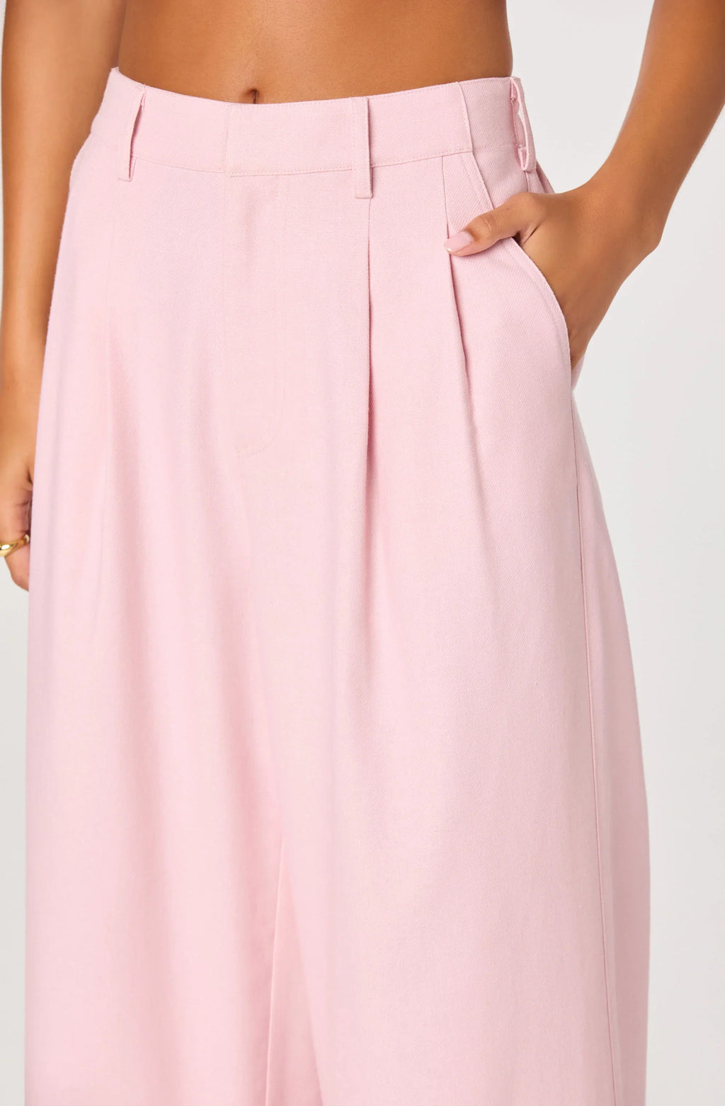 Pantalon large taille haute en lin Neha