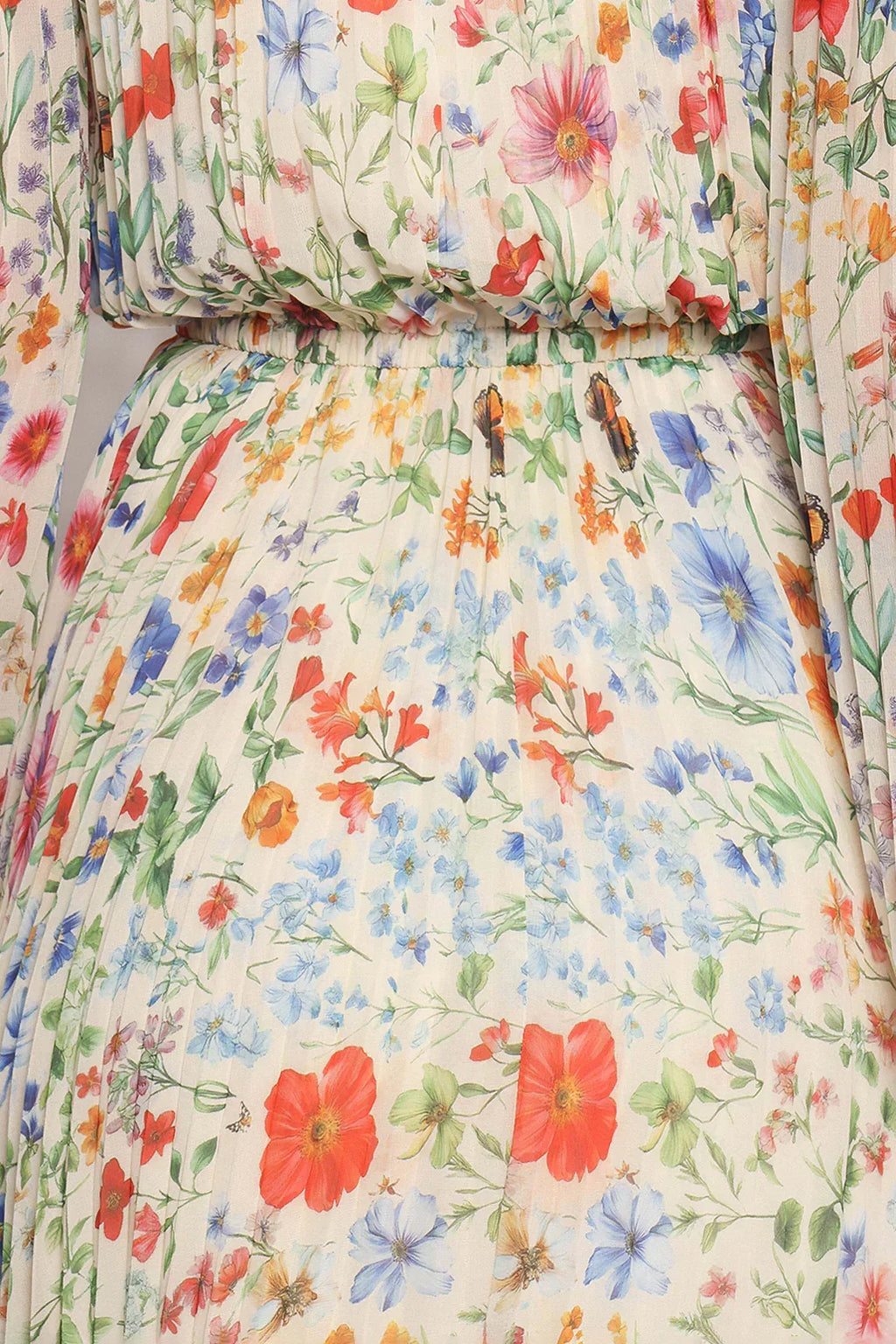 Robe longue plissée Hilary – Imprimé floral « Garden »
