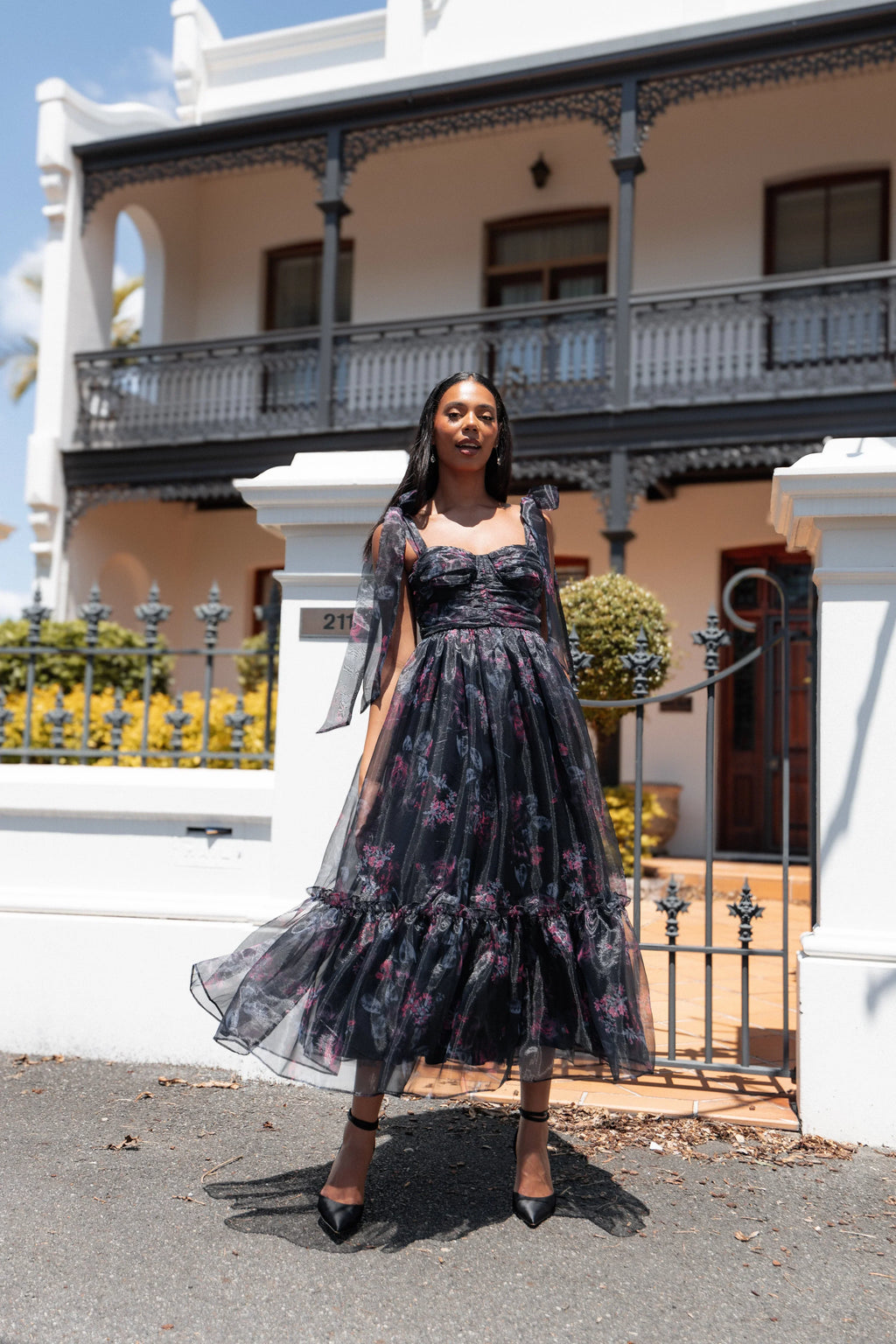 Robe midi Floret – Imprimé floral foncé
