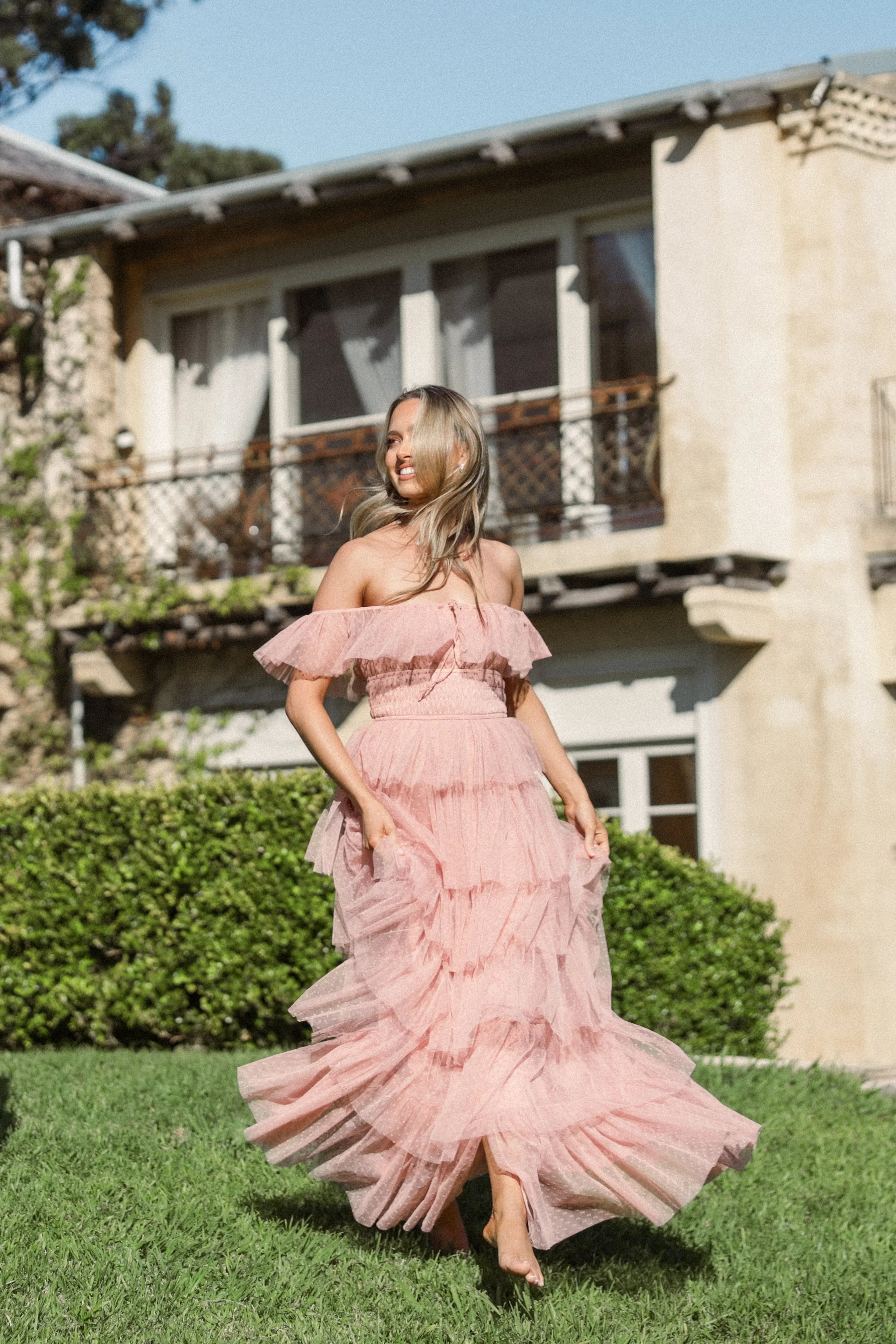 Robe longue Belle - Vieux rose