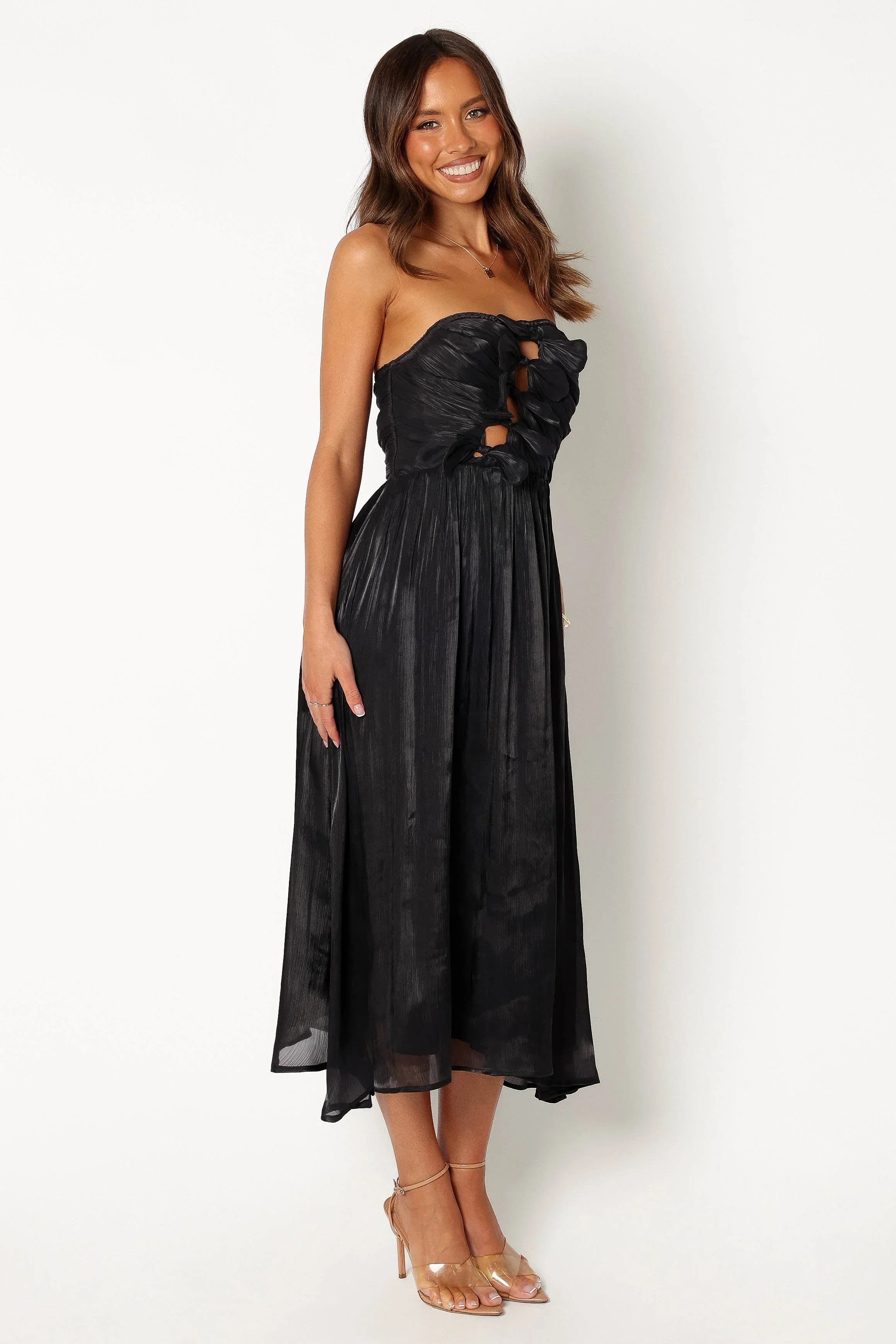 Robe midi sans bretelles Mila - Noir