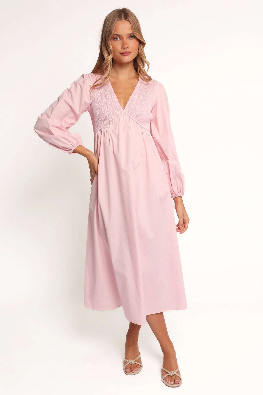 Robe longue Ilyana à manches longues - Rose