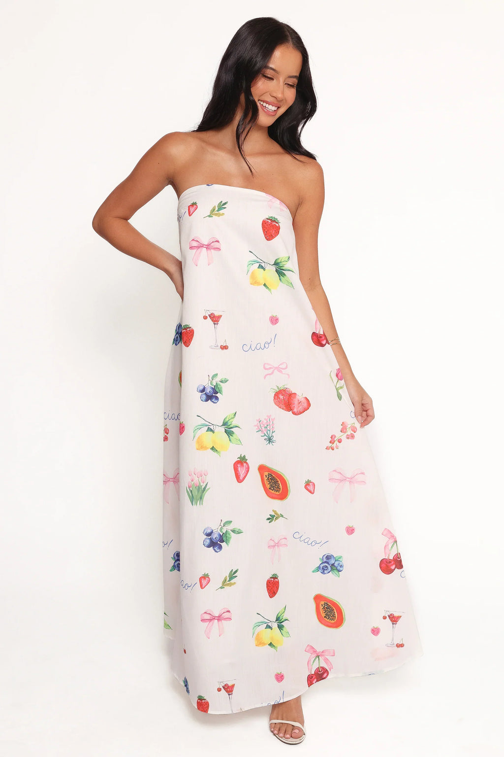Robe longue bustier Soph – Imprimé Ciao Bow