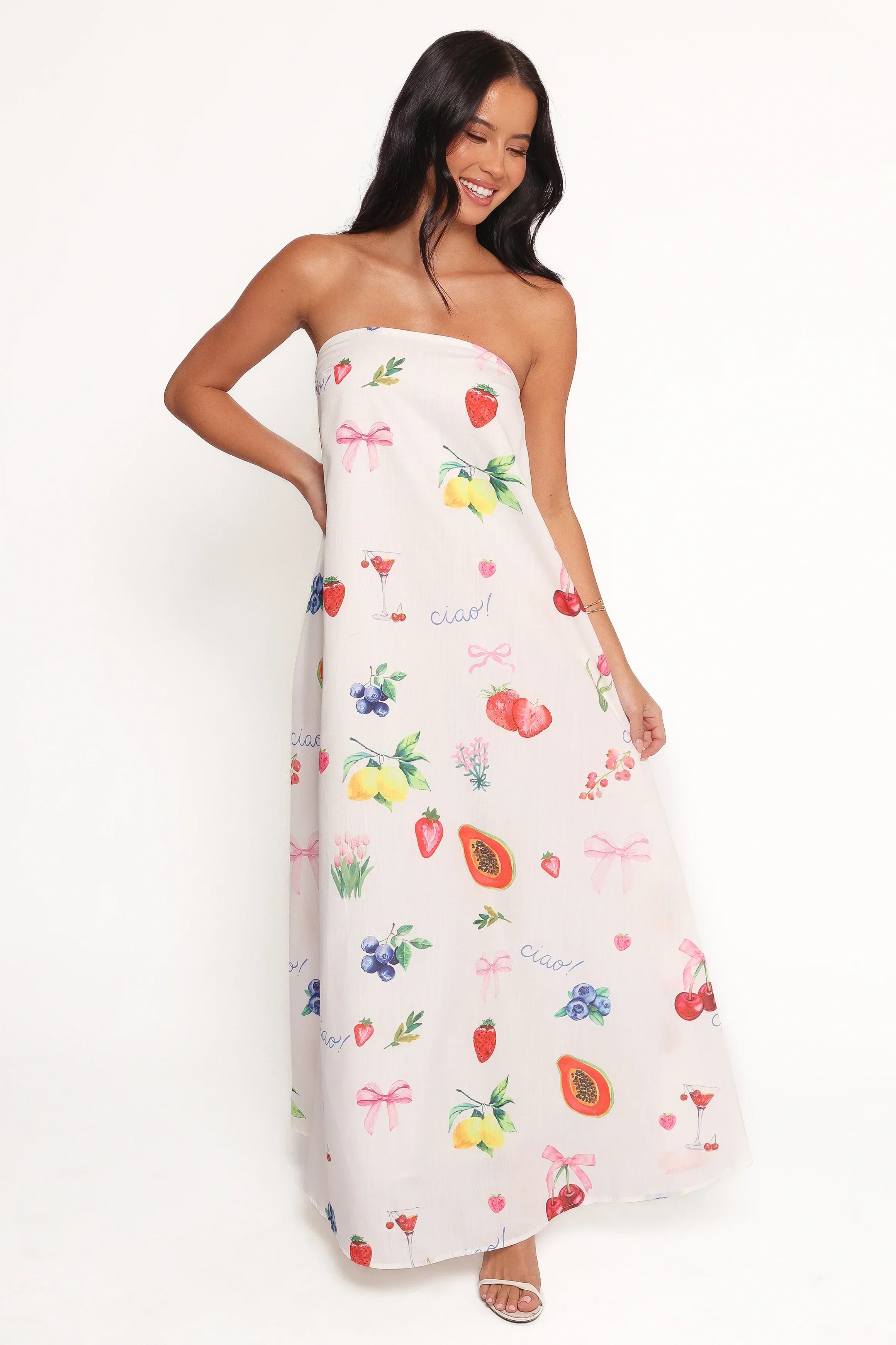 Robe longue bustier Soph – Imprimé Ciao Bow