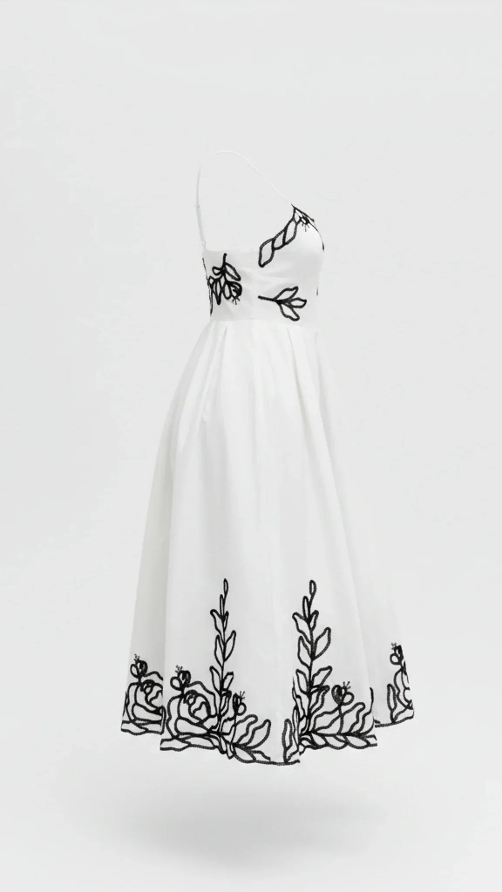 Robe midi brodée Elara