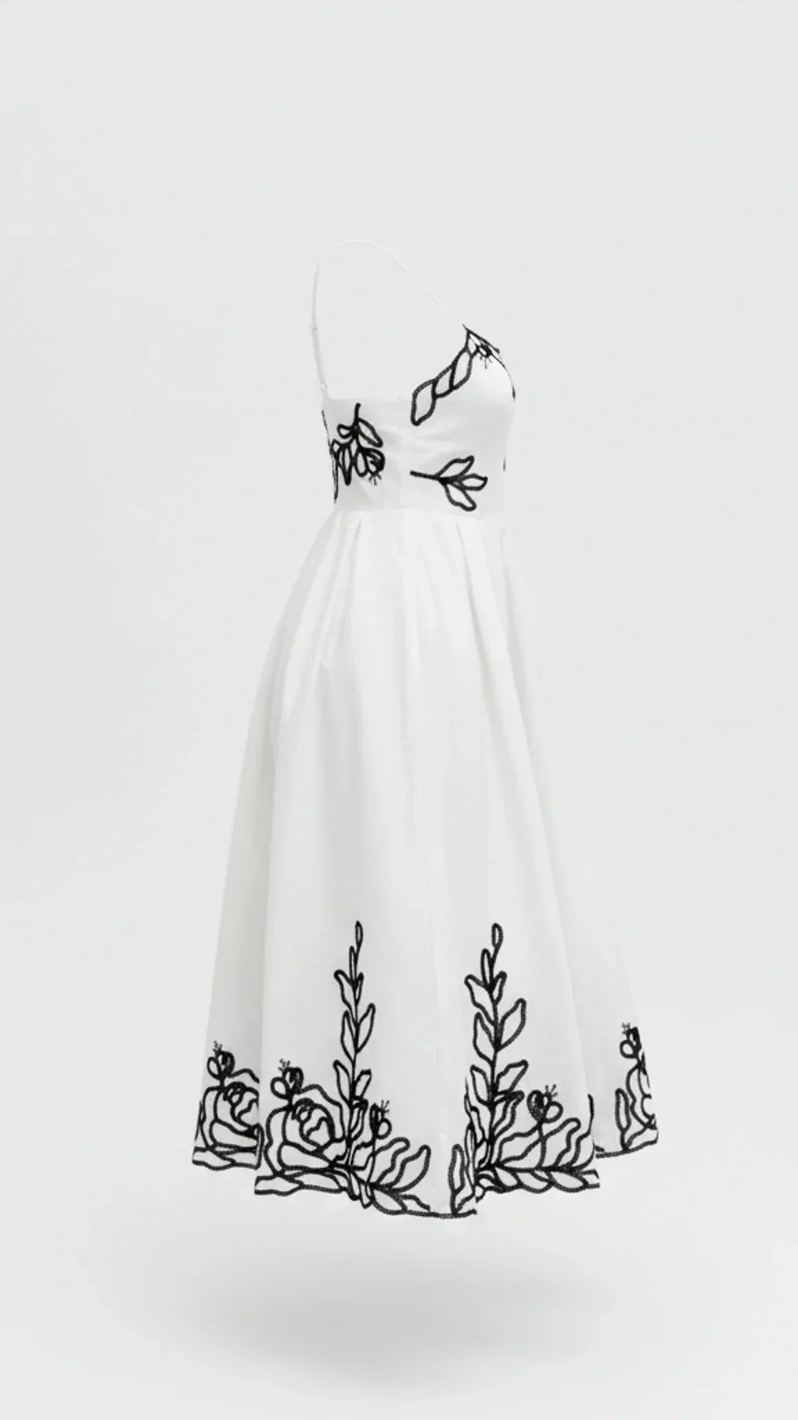 Robe midi brodée Elara