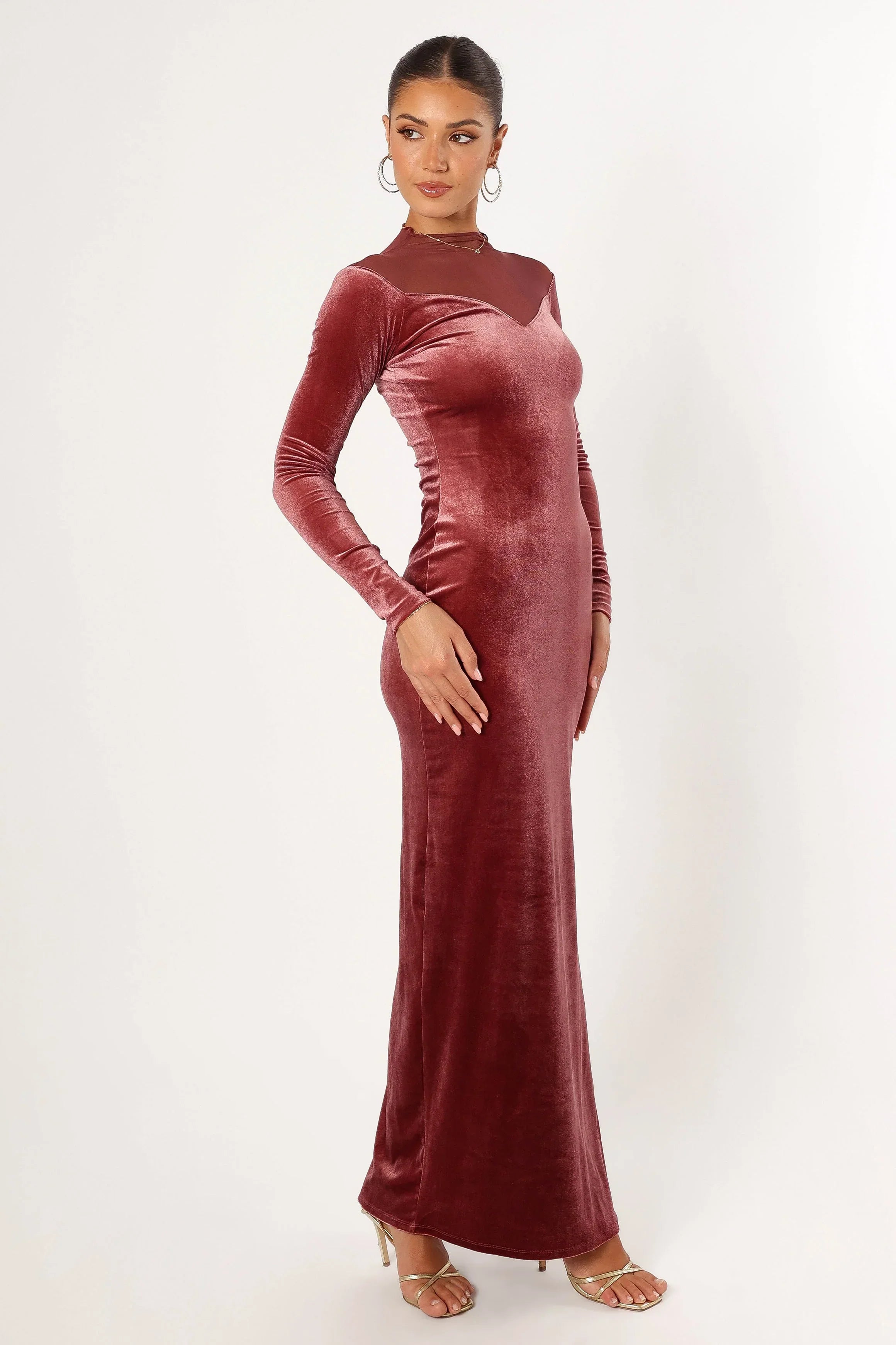 Robe longue à manches longues Jessica - Mauve