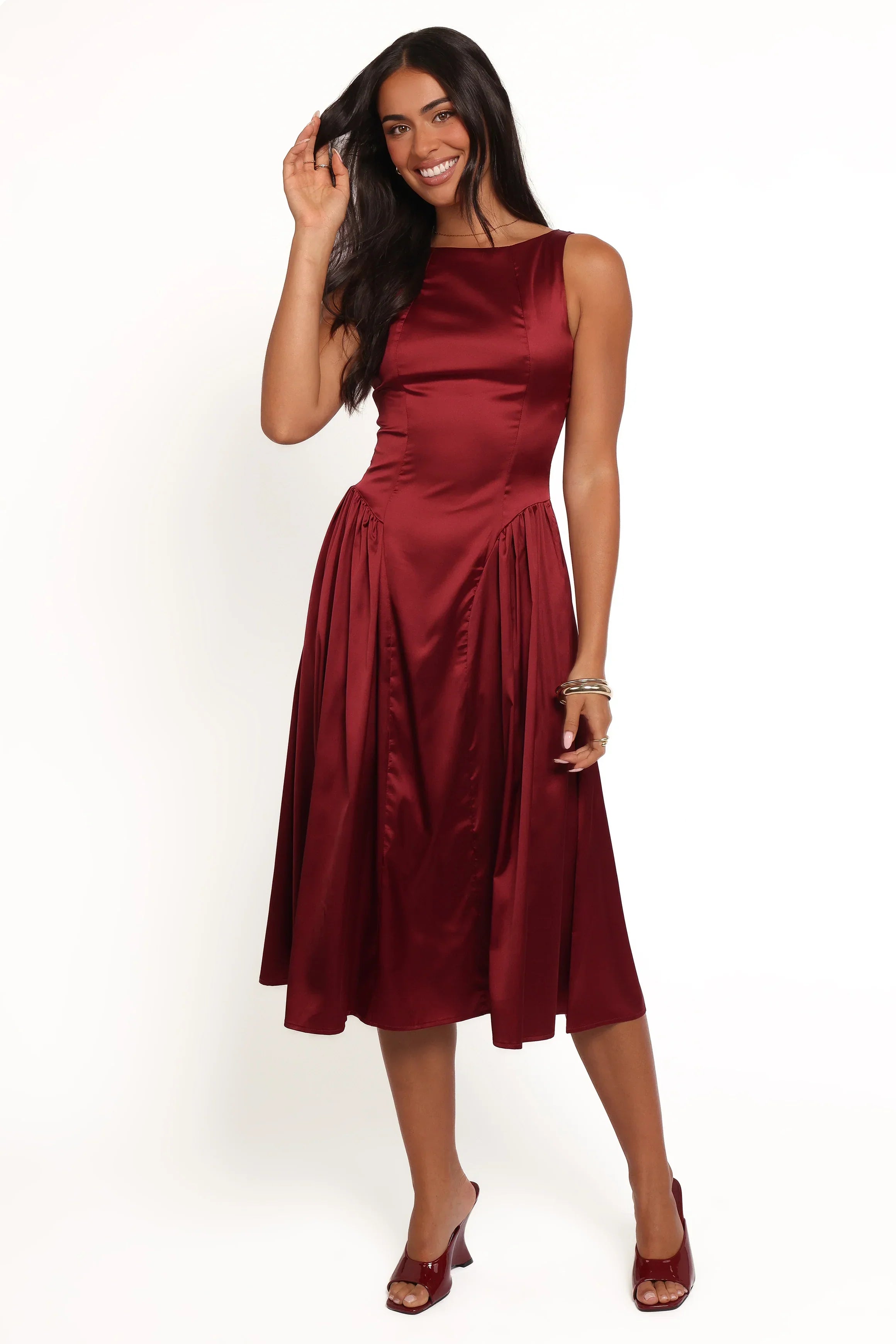Robe midi Katelyn - Bordeaux