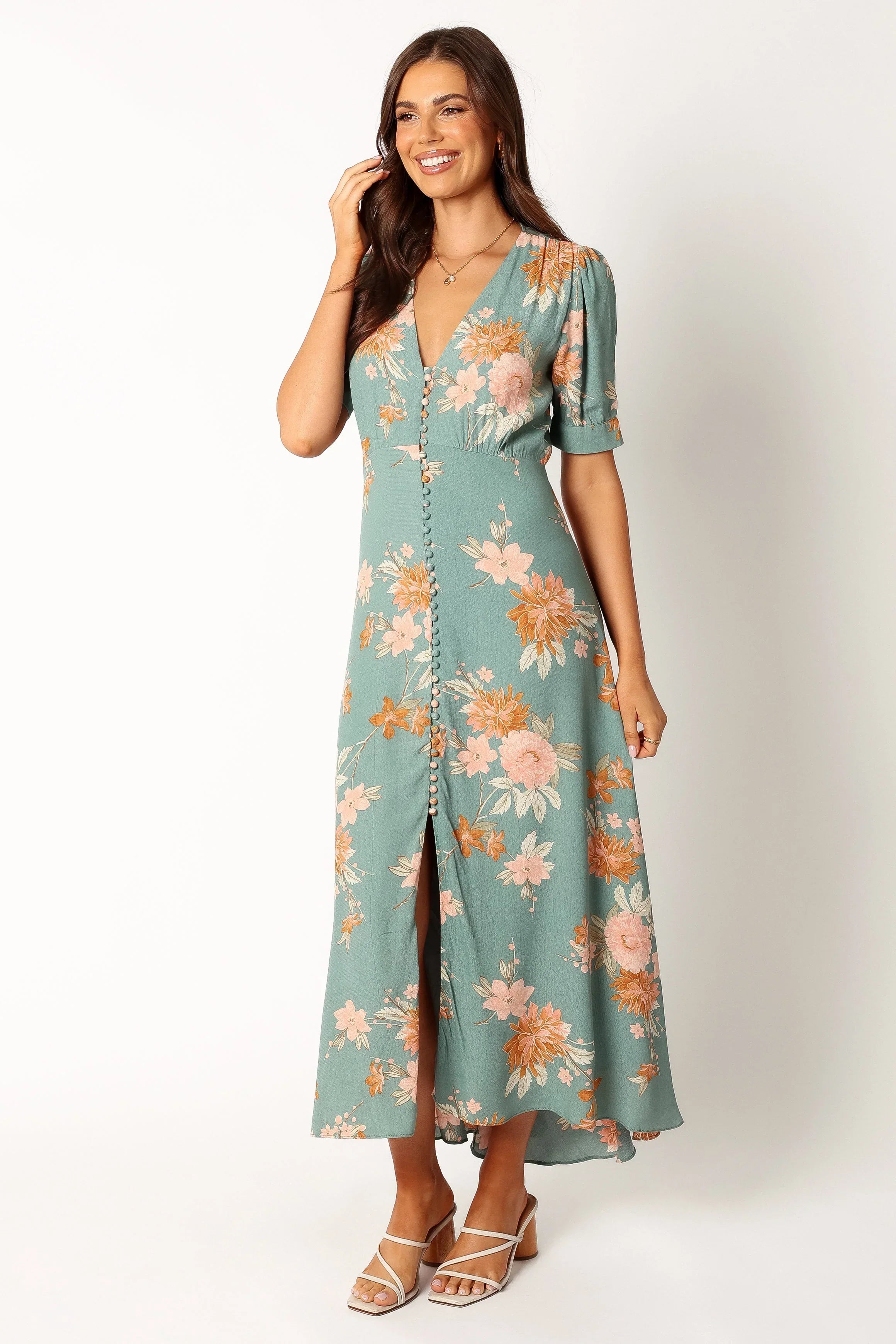 Robe midi Frampton - Bleu floral