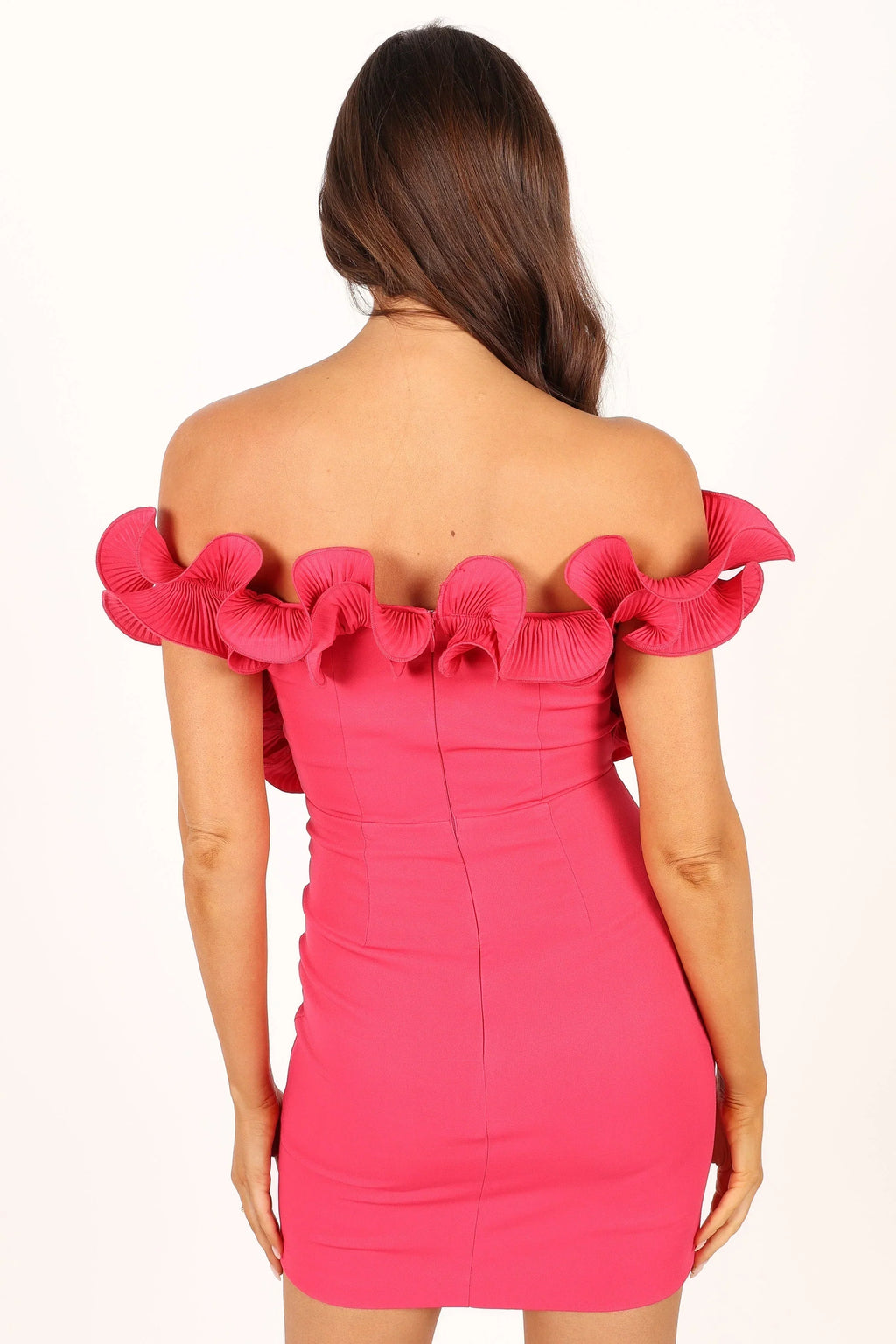 Mini-robe Gemma à épaules dénudées - Rose vif