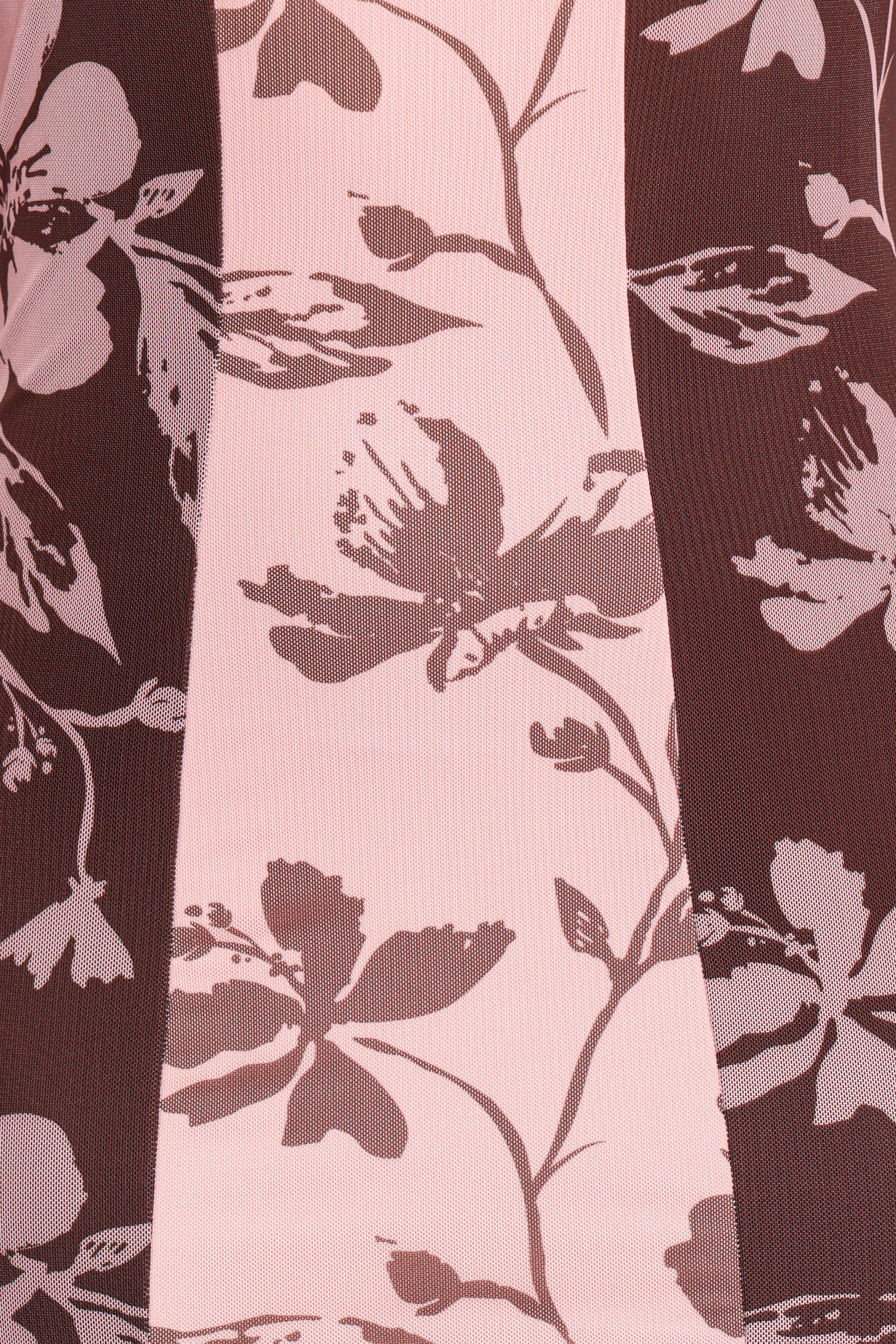 Robe longue Bellatrix en fleurs roses et marron