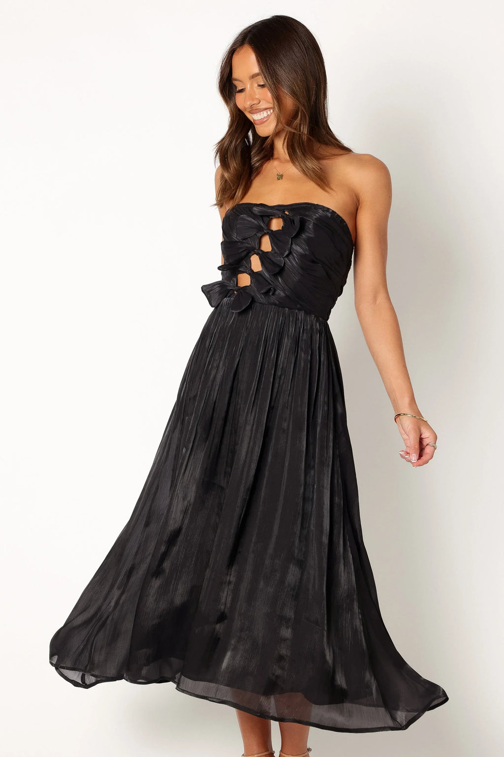 Robe midi sans bretelles Mila - Noir