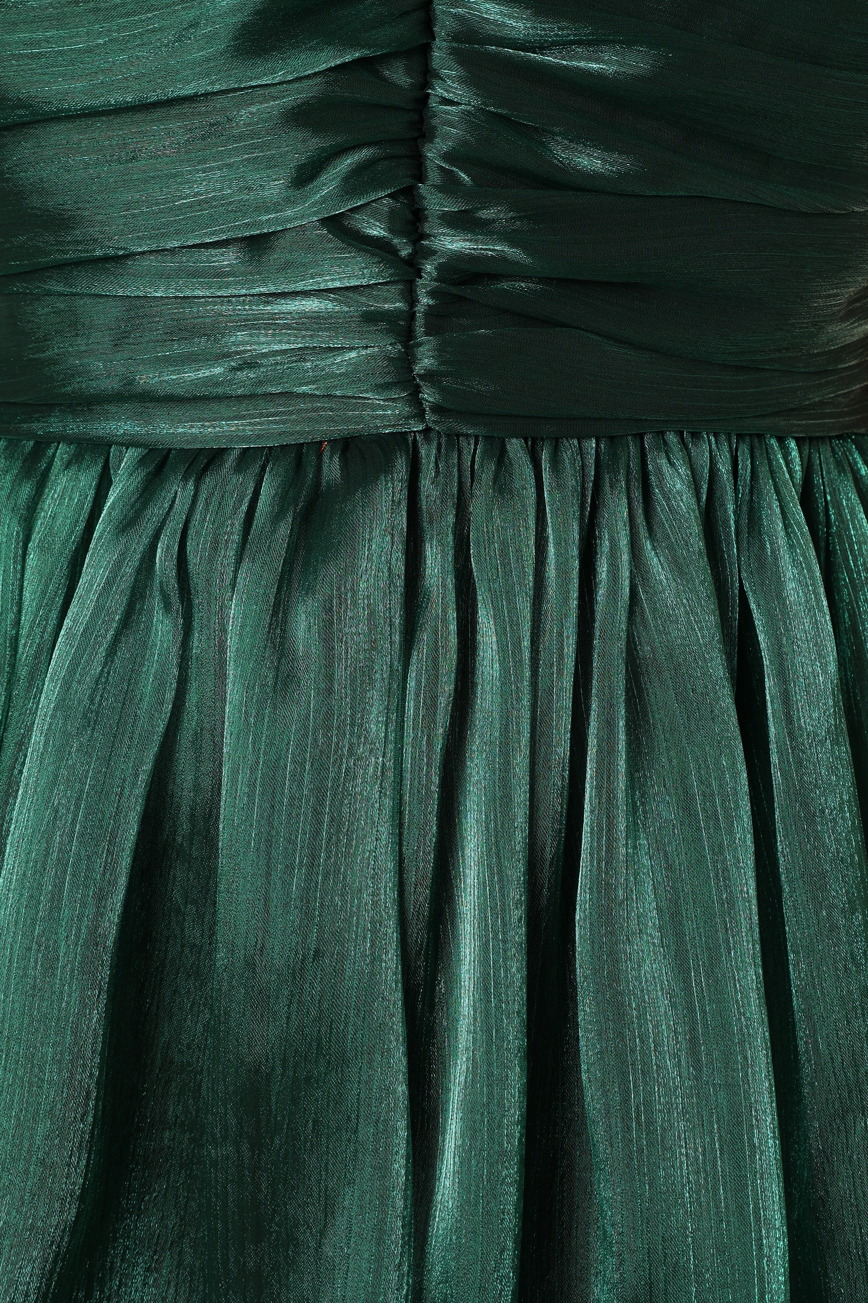 Robe longue étagée Jace - Émeraude chatoyante