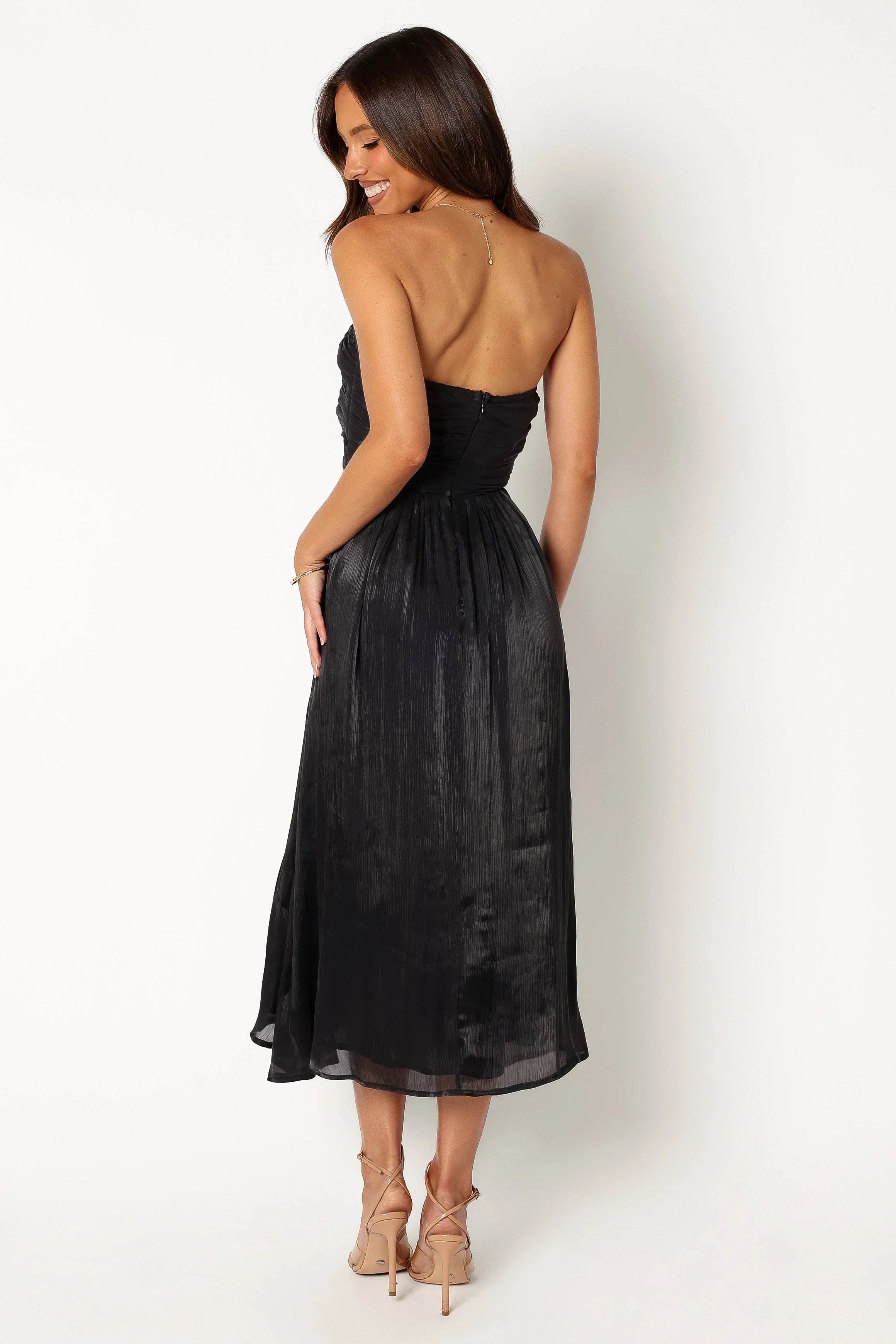 Robe midi sans bretelles Mila - Noir