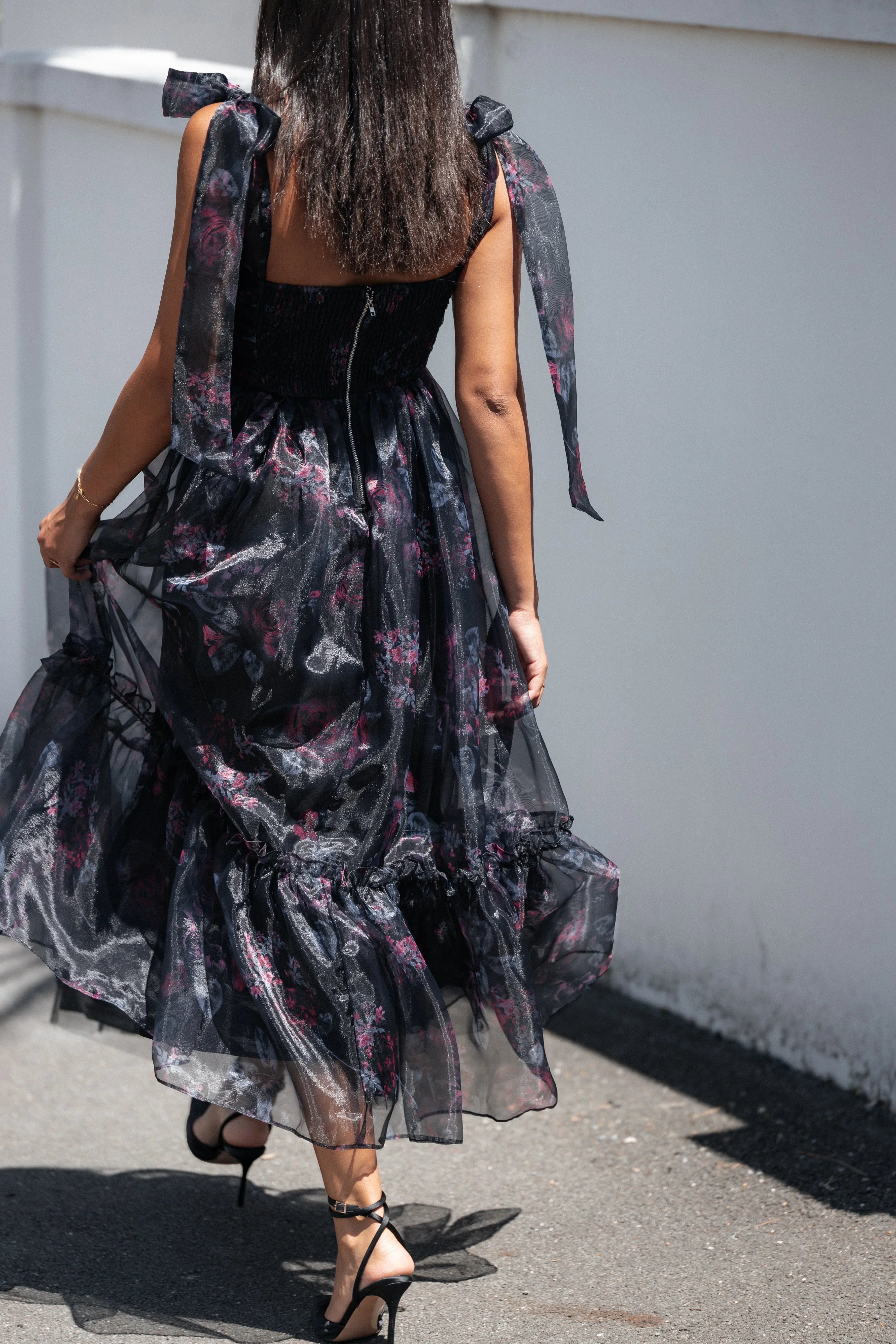 Robe midi Floret – Imprimé floral foncé