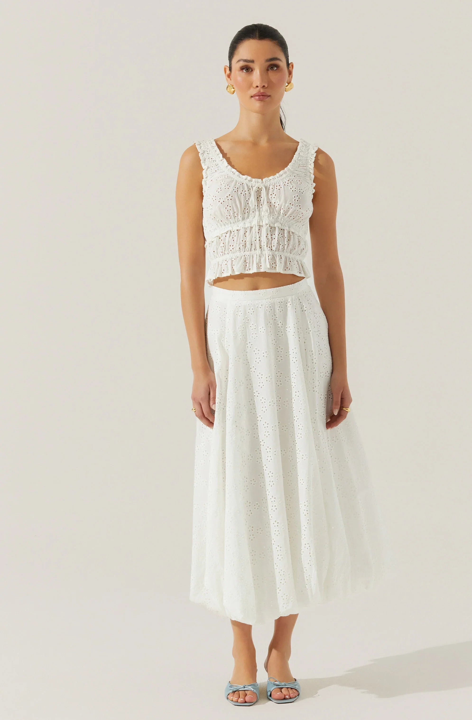 Kissel Eyelet Bubble Maxi Skirt