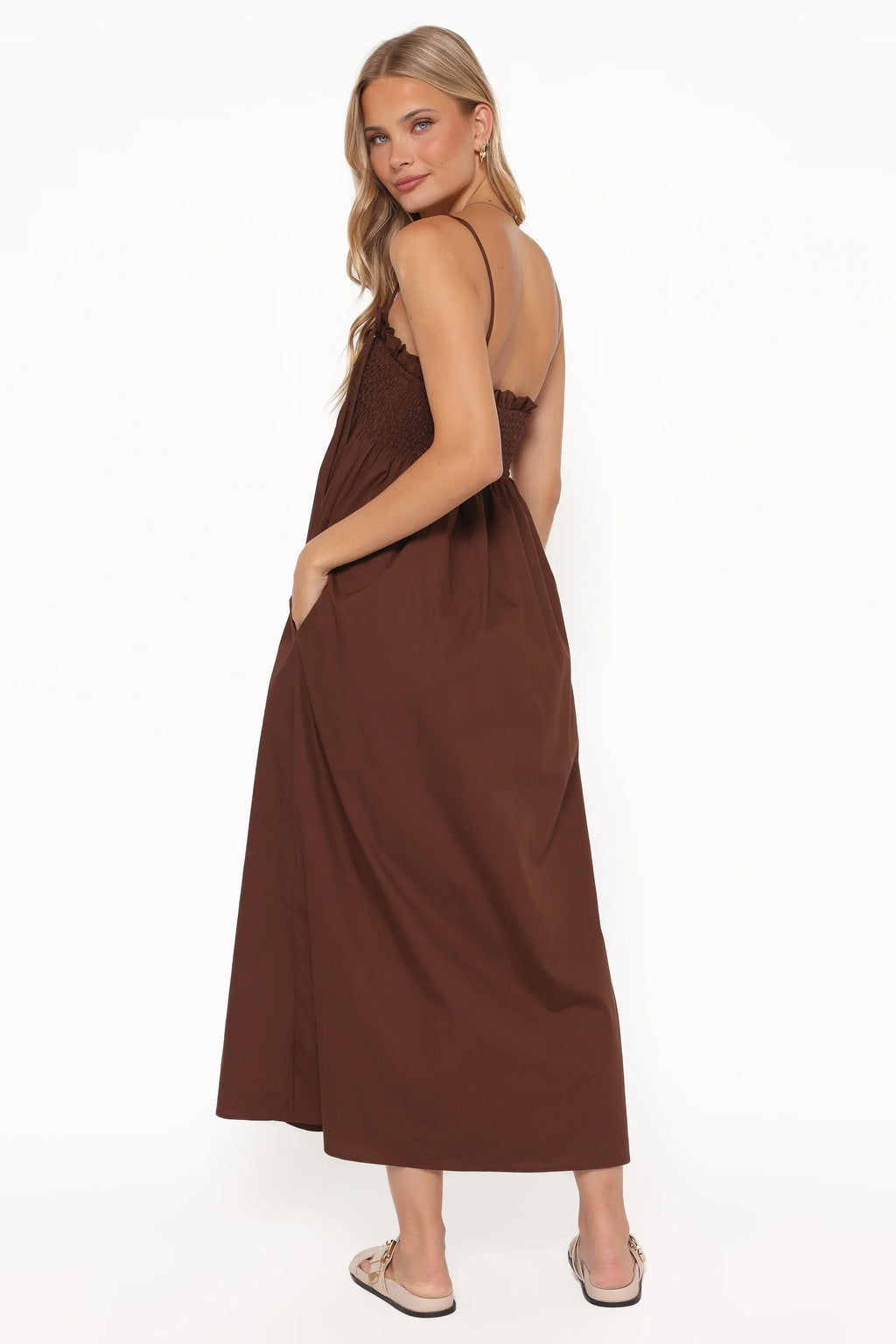 Robe longue Josie - Marron