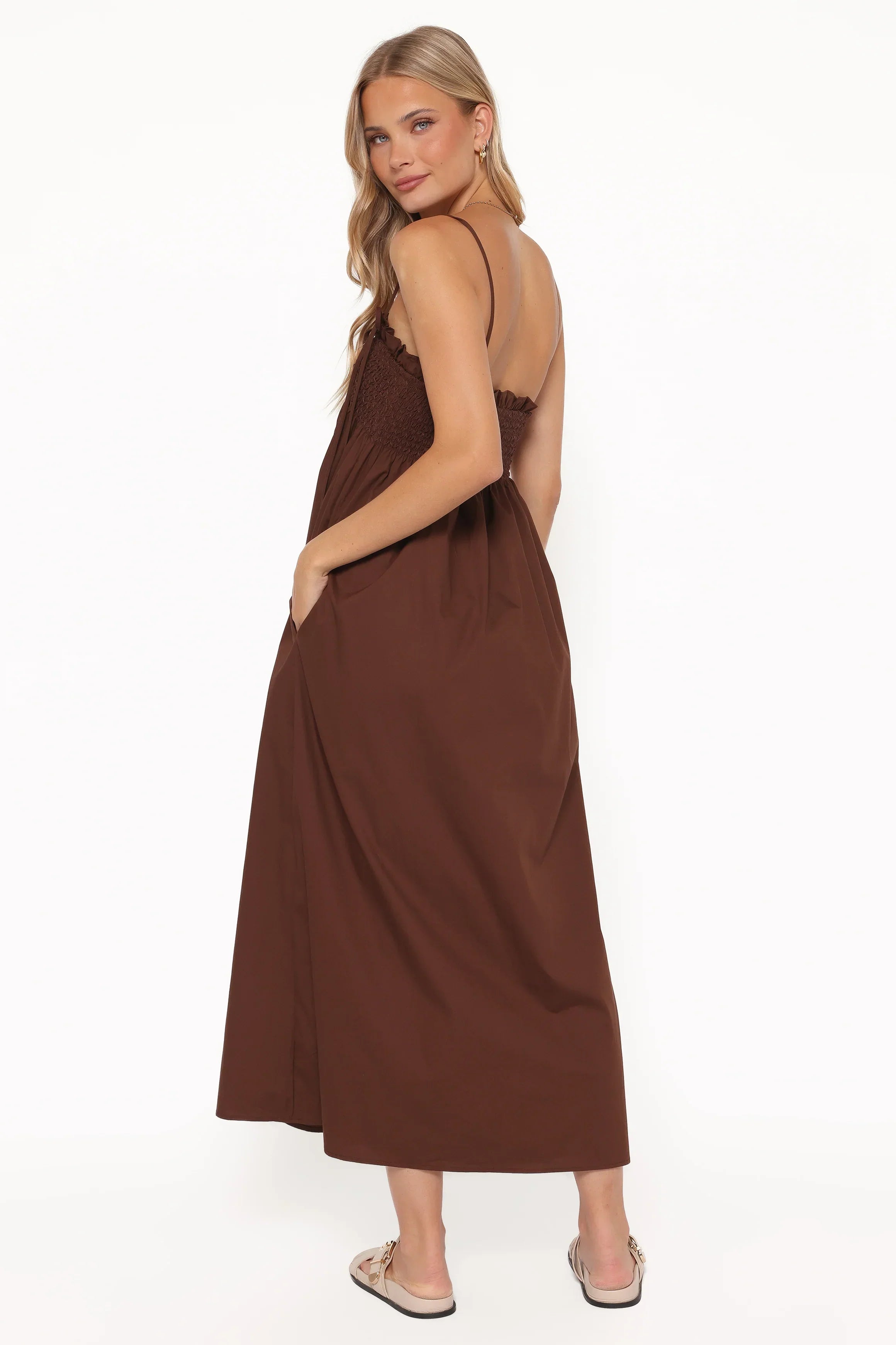 Robe longue Josie - Marron