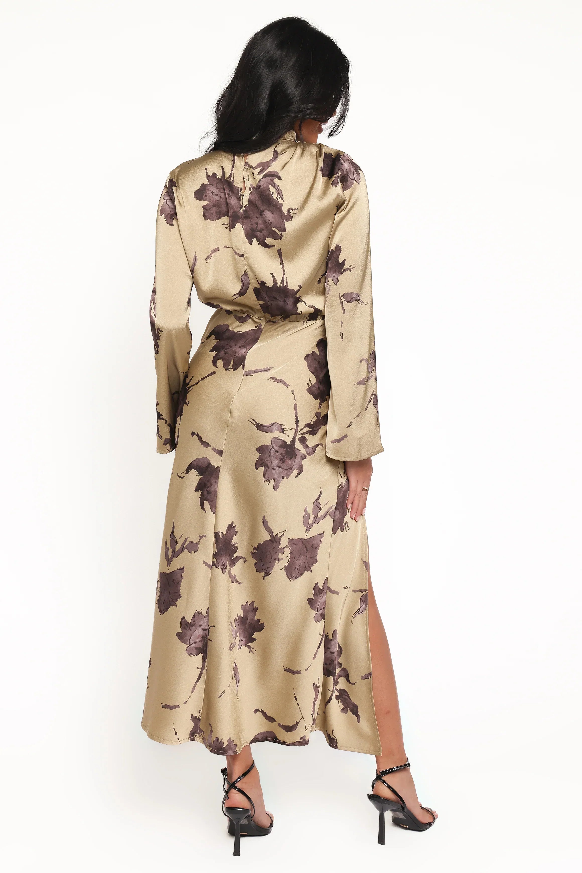Robe longue Kristyn à manches longues - Imprimé floral olive