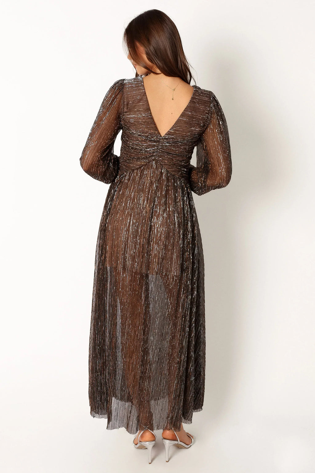 Robe midi à manches longues Lustre - Bronze