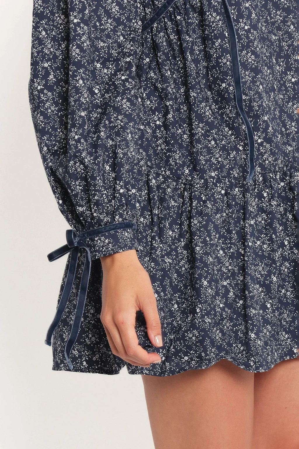 Robe Courte Brooklyn - Imprimé Floral Bleu