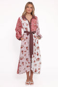 Robe midi longue à manches longues Maiden - First Blush